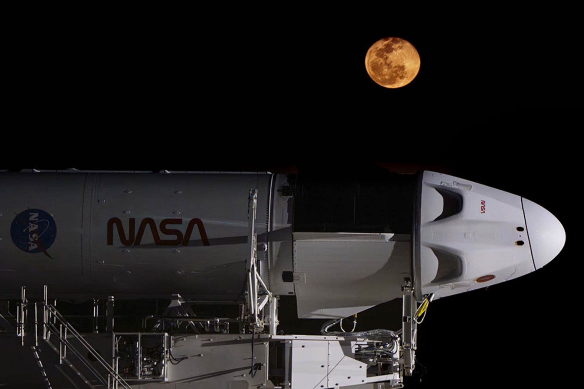 <p>A SpaceX Falcon 9 rocket is rolled out to a launchpad at the agency’s Kennedy Space Center on Merritt Island, Florida.</p>
