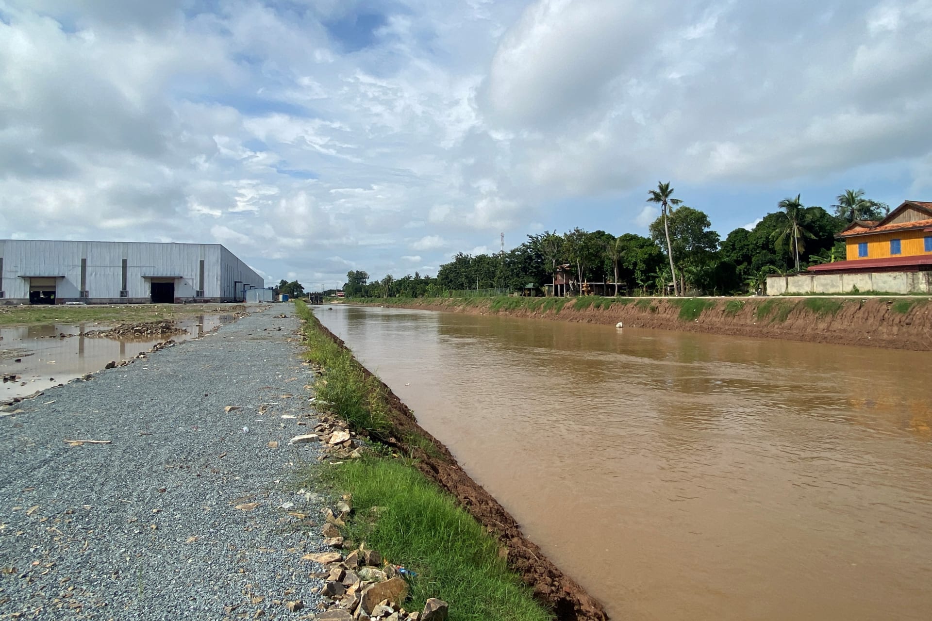 <p>A view of an existing waterway from a part of the Mekong River near the site where the groundbreaking ceremony was held in August 2024 to begin construction of the Funan Techo Canal at Prek Takeo, east of Phnom Penh, Cambodia October 16, 2024. </p>
