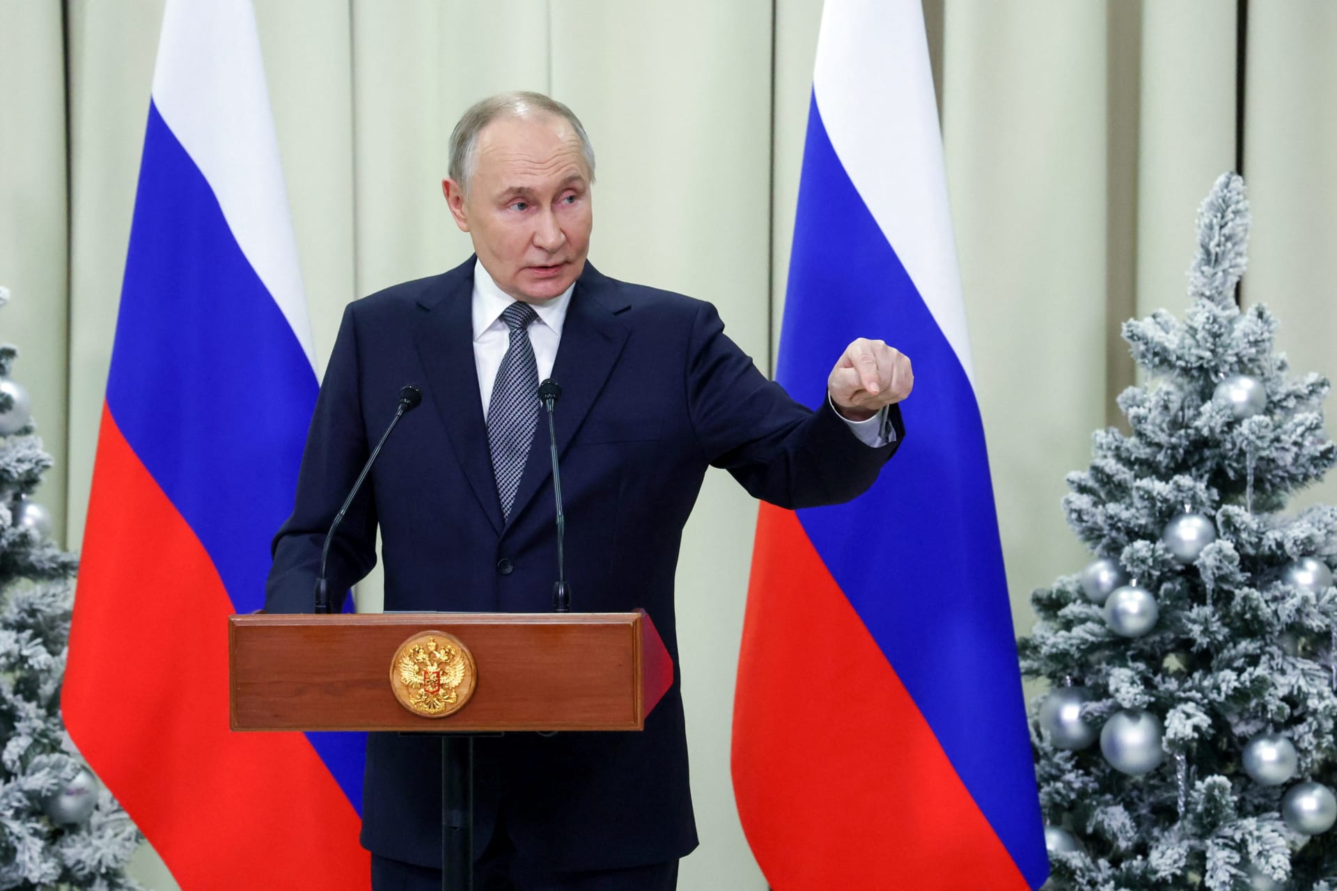 <p>Russian President Putin Speaking at a Press Conference </p>

