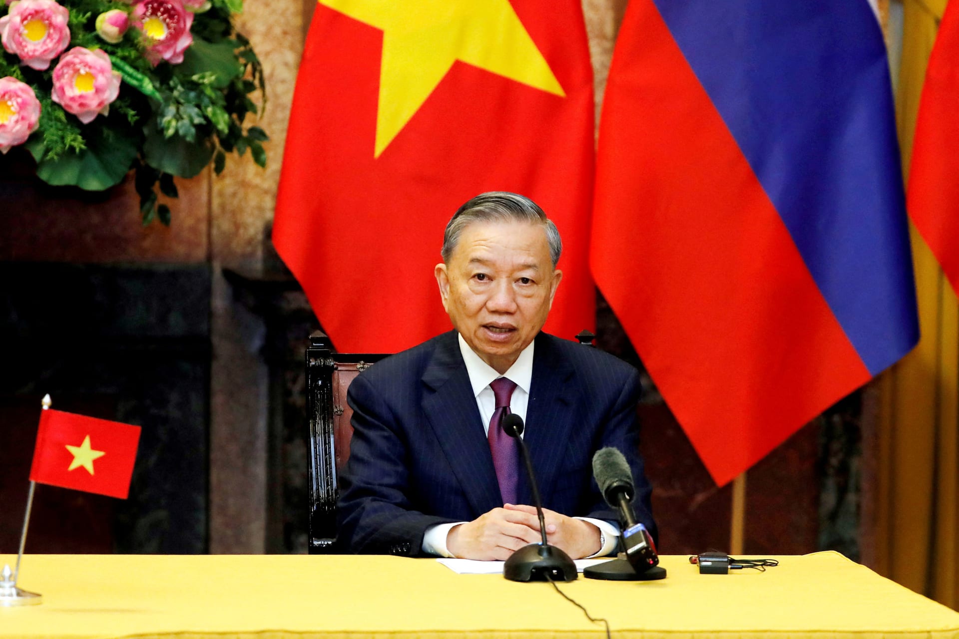 <p>Vietnamese President To Lam attends a press briefing at the Presidential Palace in Hanoi, Vietnam, on June 20, 2024.</p>
