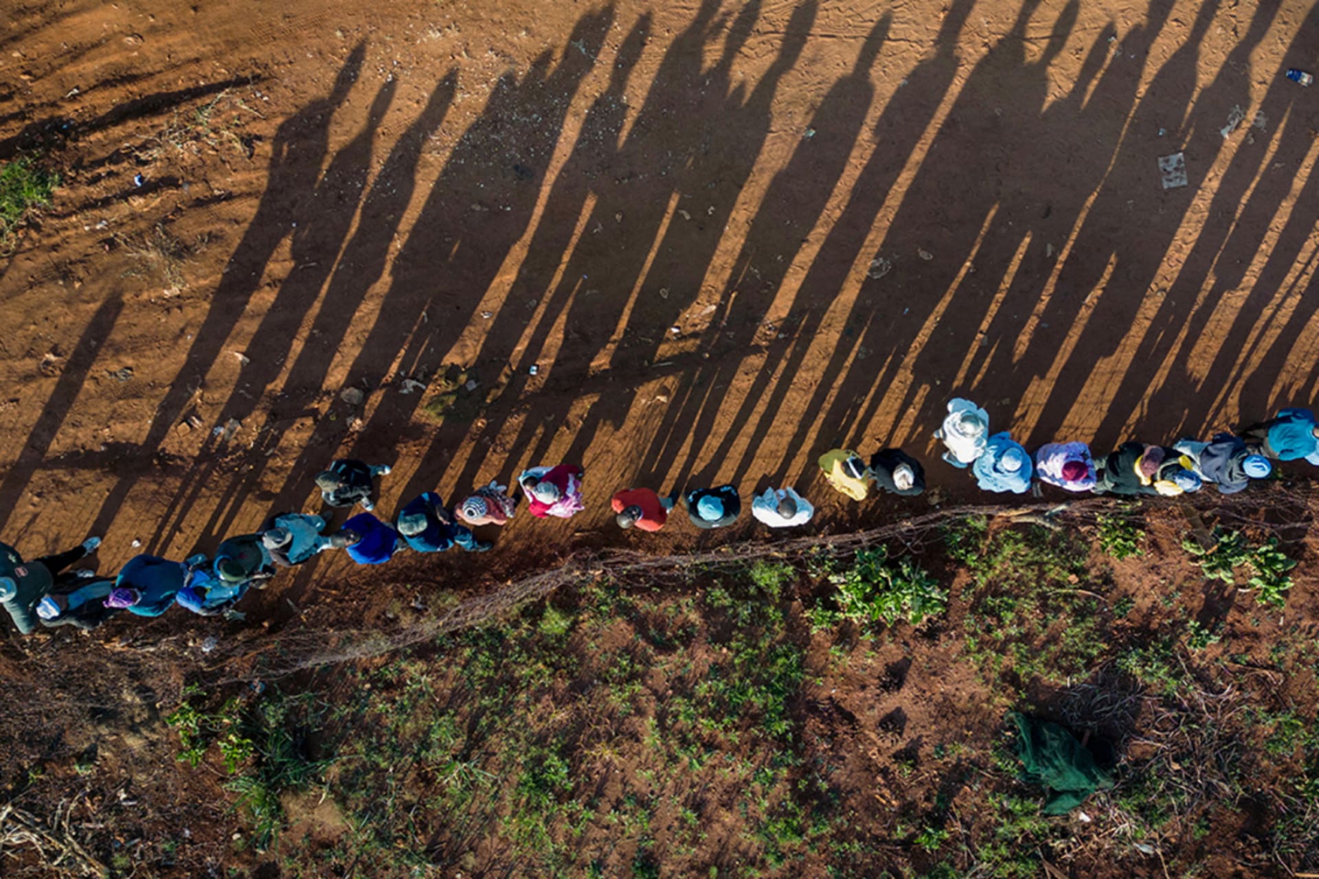 <p>People line up to vote in South Africa’s elections in Johannesburg.</p>
