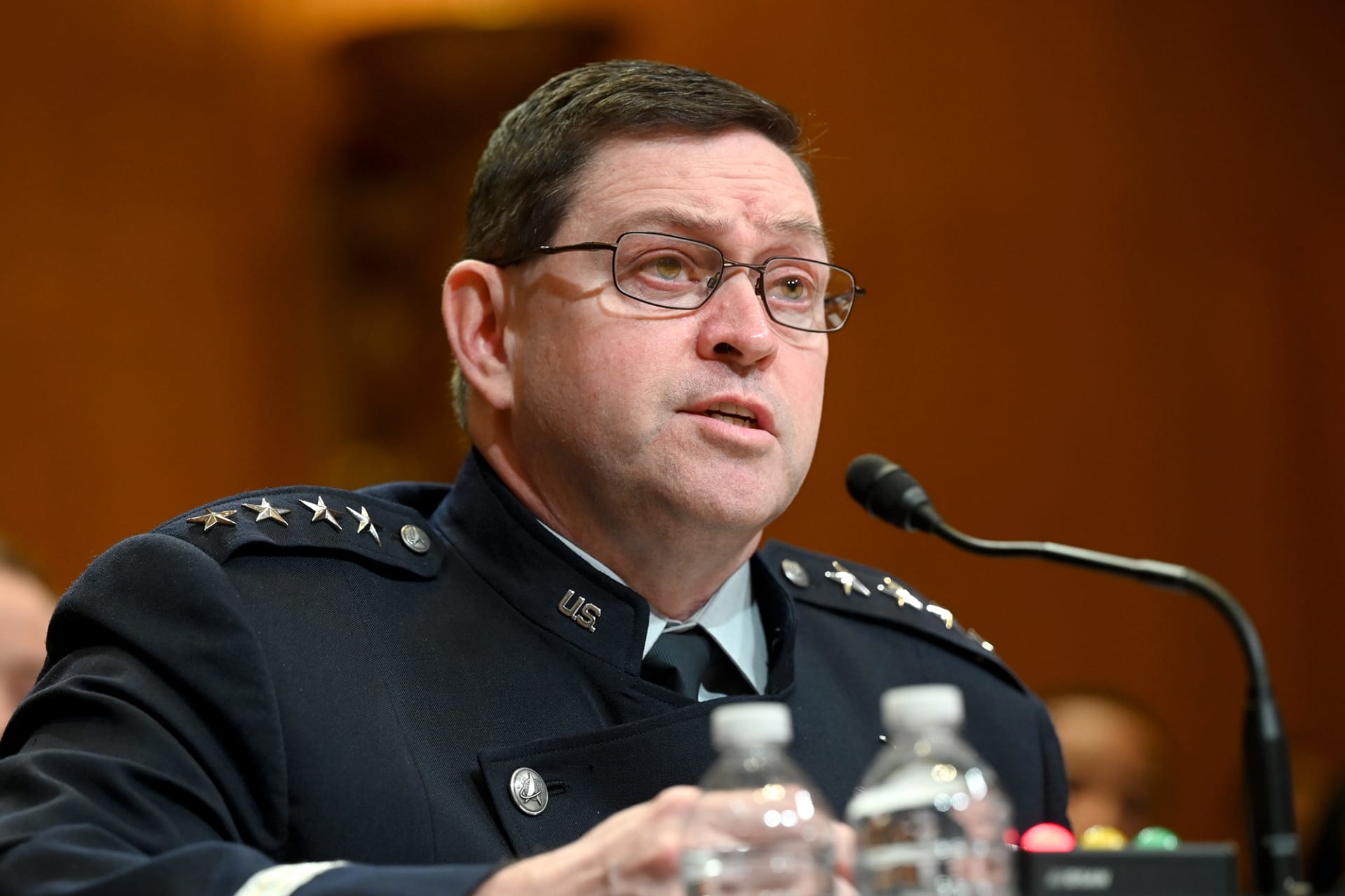 <p>General B. Chance Saltzman, chief of space operations in the U.S. Space Force, testifying before the Senate Appropriations Committee on April 9, 2024.</p>
