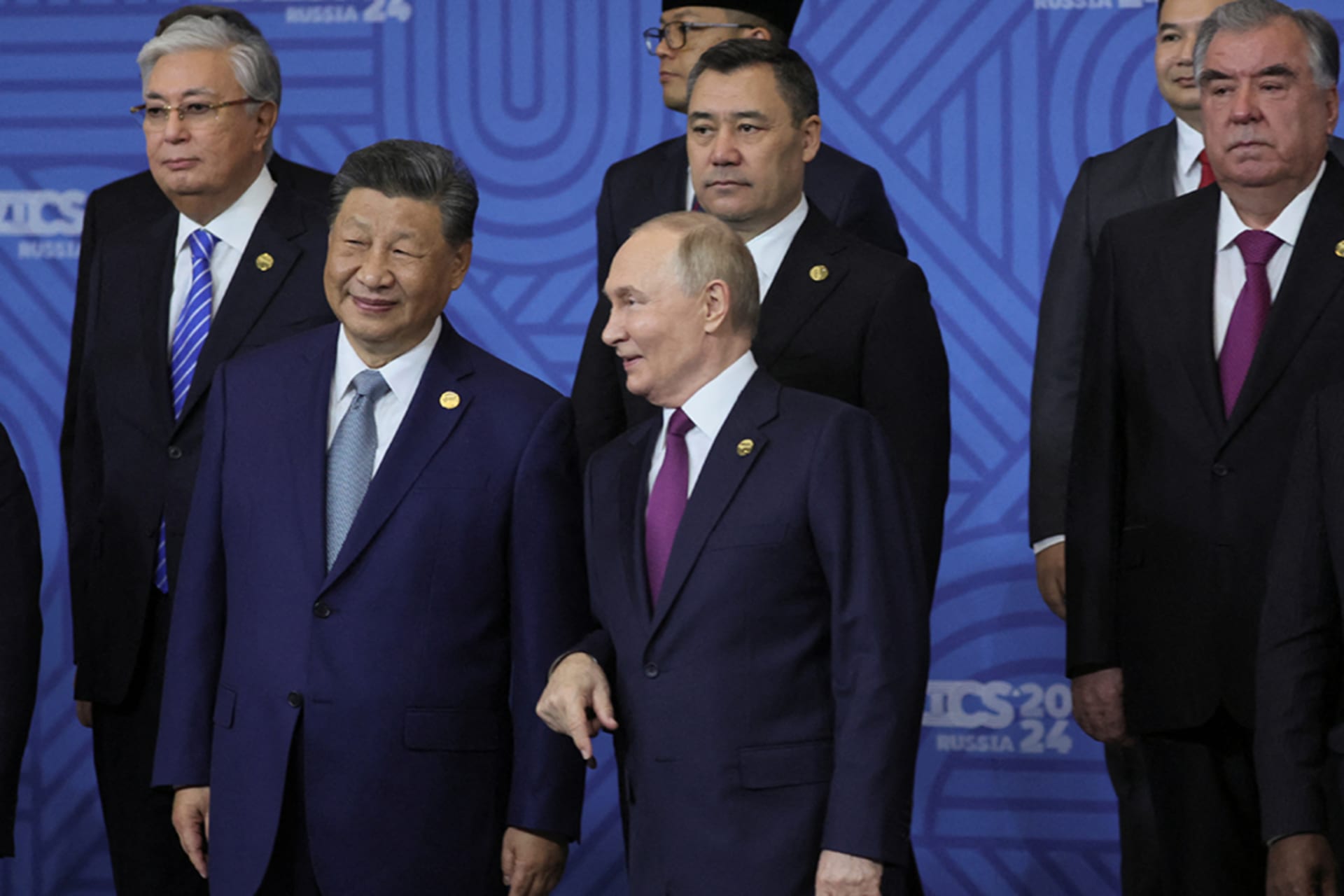 <p>Chinese President Xi Jinping and Russian President Vladimir Putin pose for a photo during the BRICS summit in Kazan, Russia, in October 2024.</p>
