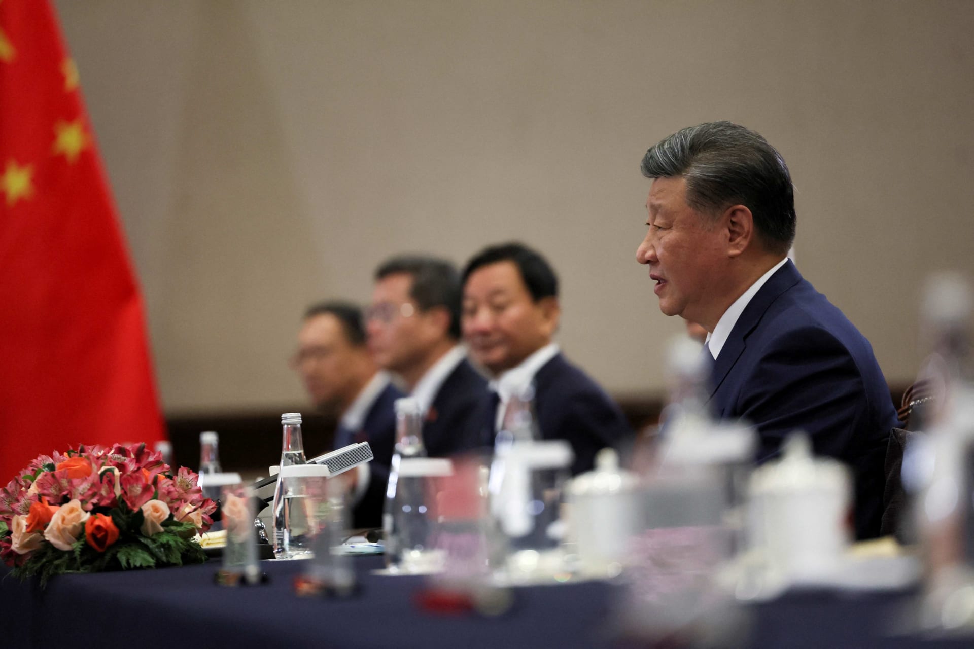 <p>China’s President Xi Jinping speaks during a bilateral meeting with U.S. President Joe Biden on the sidelines of the APEC Summit in Lima, Peru, November 16, 2024.</p>
