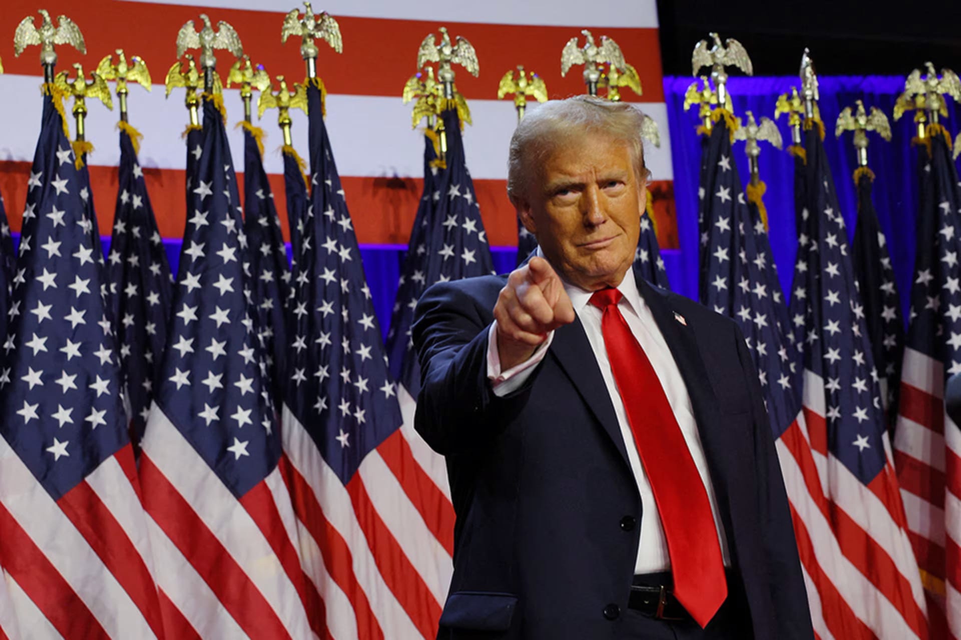 <p>Donald Trump claims victory on Election Night in West Palm Beach, Florida, November 6, 2024. </p>
