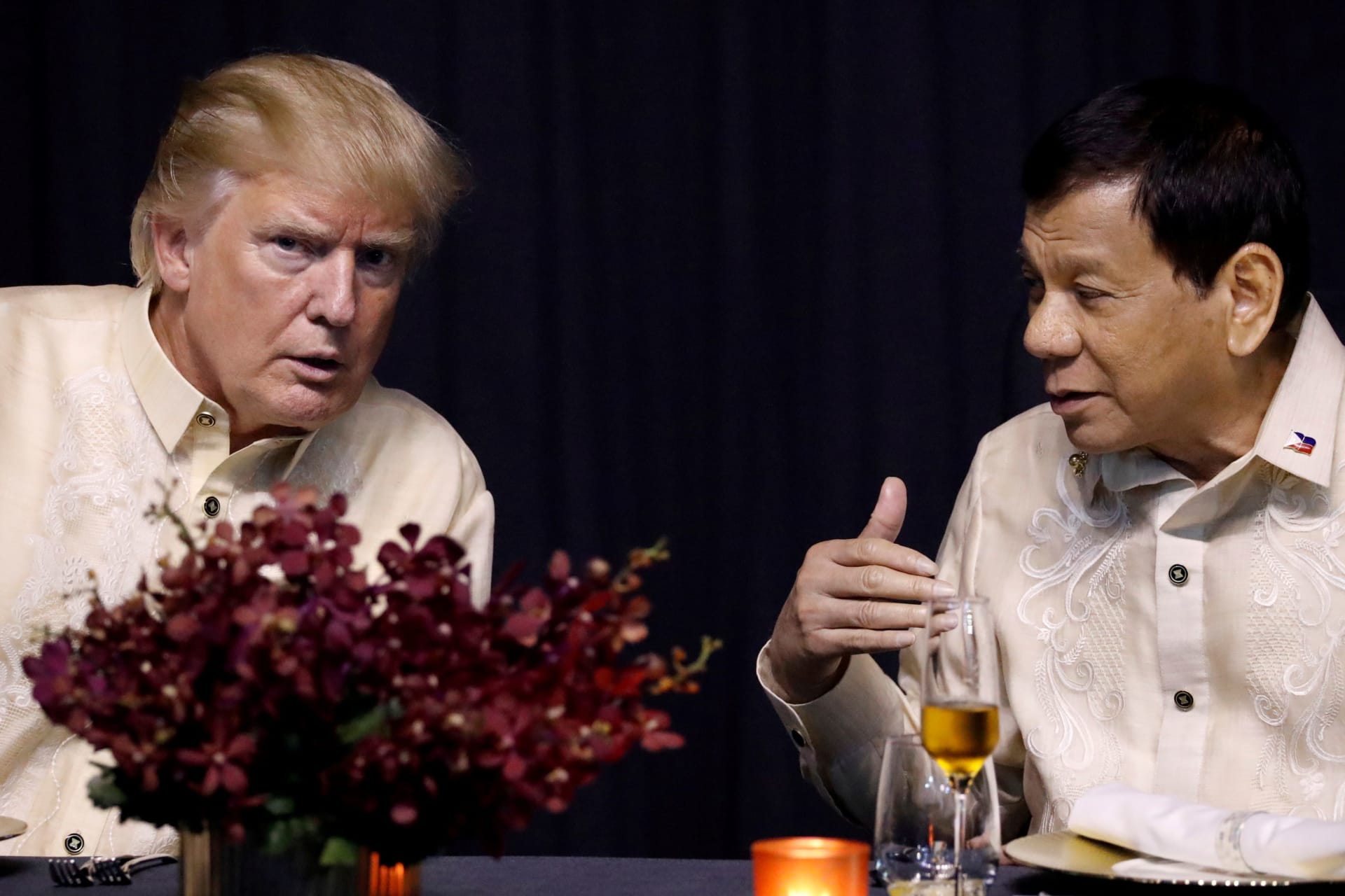<p>U.S. President Donald Trump attends the Association of Southeast Asian Nations (ASEAN) Summit gala dinner in Manila, the Philippines, on November 12, 2017.</p>
