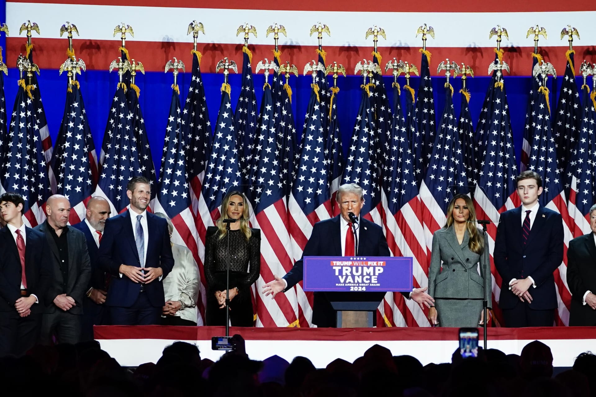 <p>Donald Trump addresses his supporters on Wednesday, November 6, 2024, after winning the U.S. presidential election.</p>
