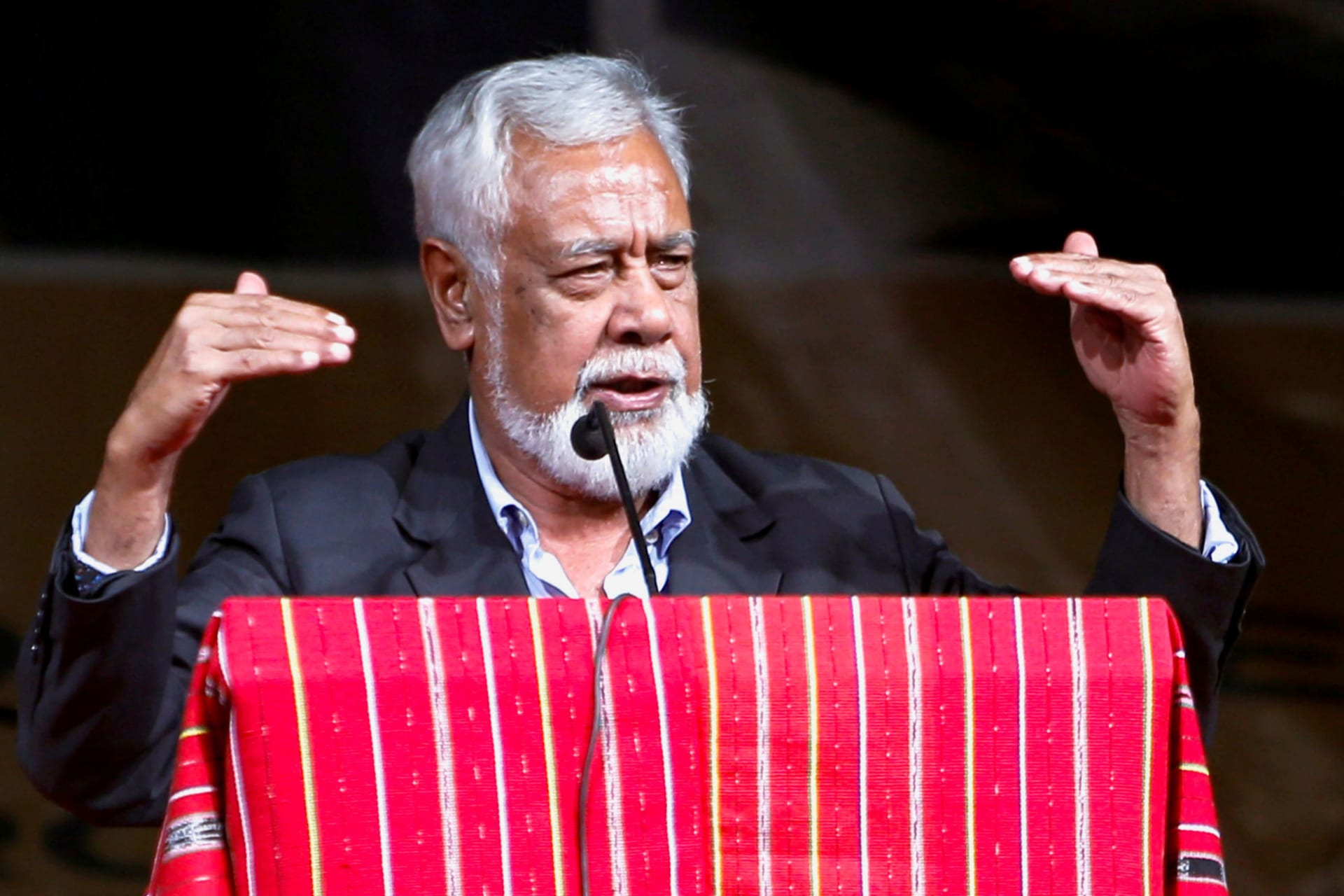 <p>East Timor’s Prime Minister Xanana Gusmao delivers his remarks during the 25th Anniversary of the country’s referendum and independence celebrations in Dili, East Timor, on August 30, 2024.</p>
