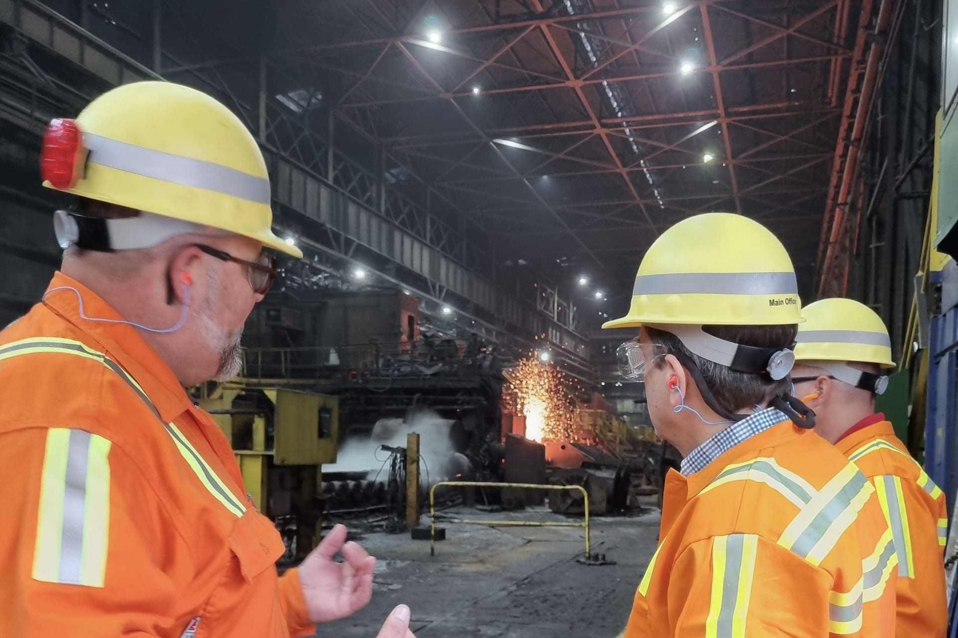 <p>Matthew P. Goodman at a steel plant during the Listening Tour.</p>
