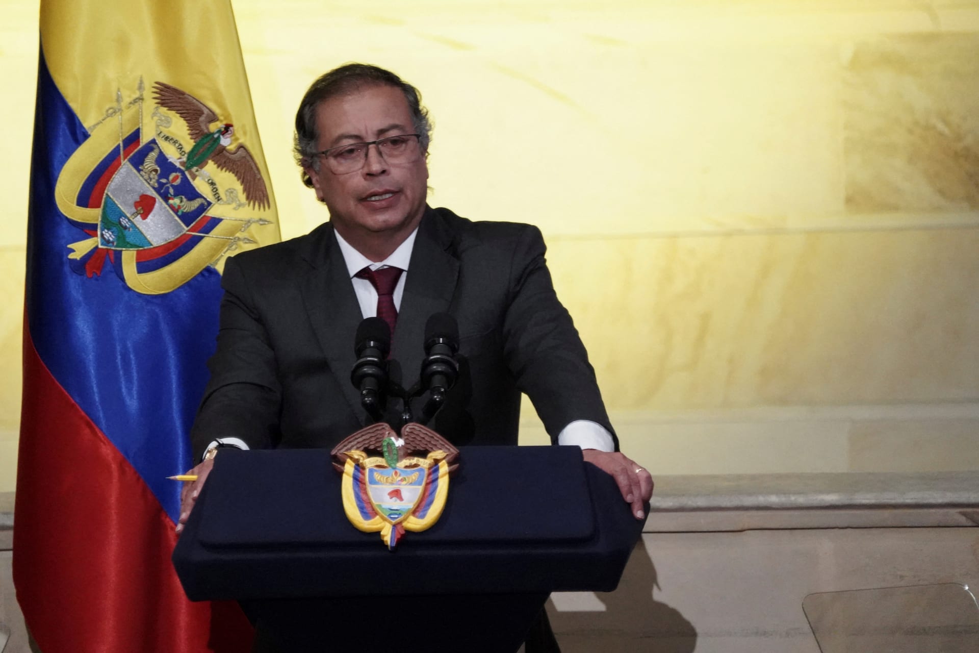 <p>Colombian President Gustavo Petro speaks at the opening of a new session of Colombia’s congress in Bogota.</p>
