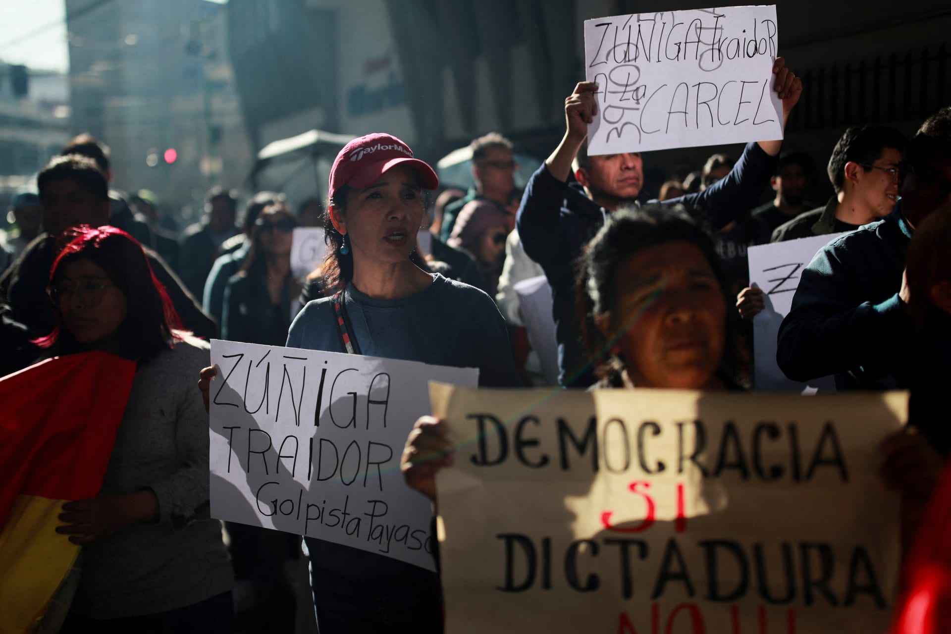 <p>Supporters of Bolivian President Luis Arce participate in a demonstration after a failed coup attempt by Bolivia’s armed forces in La Paz, Bolivia.</p>
