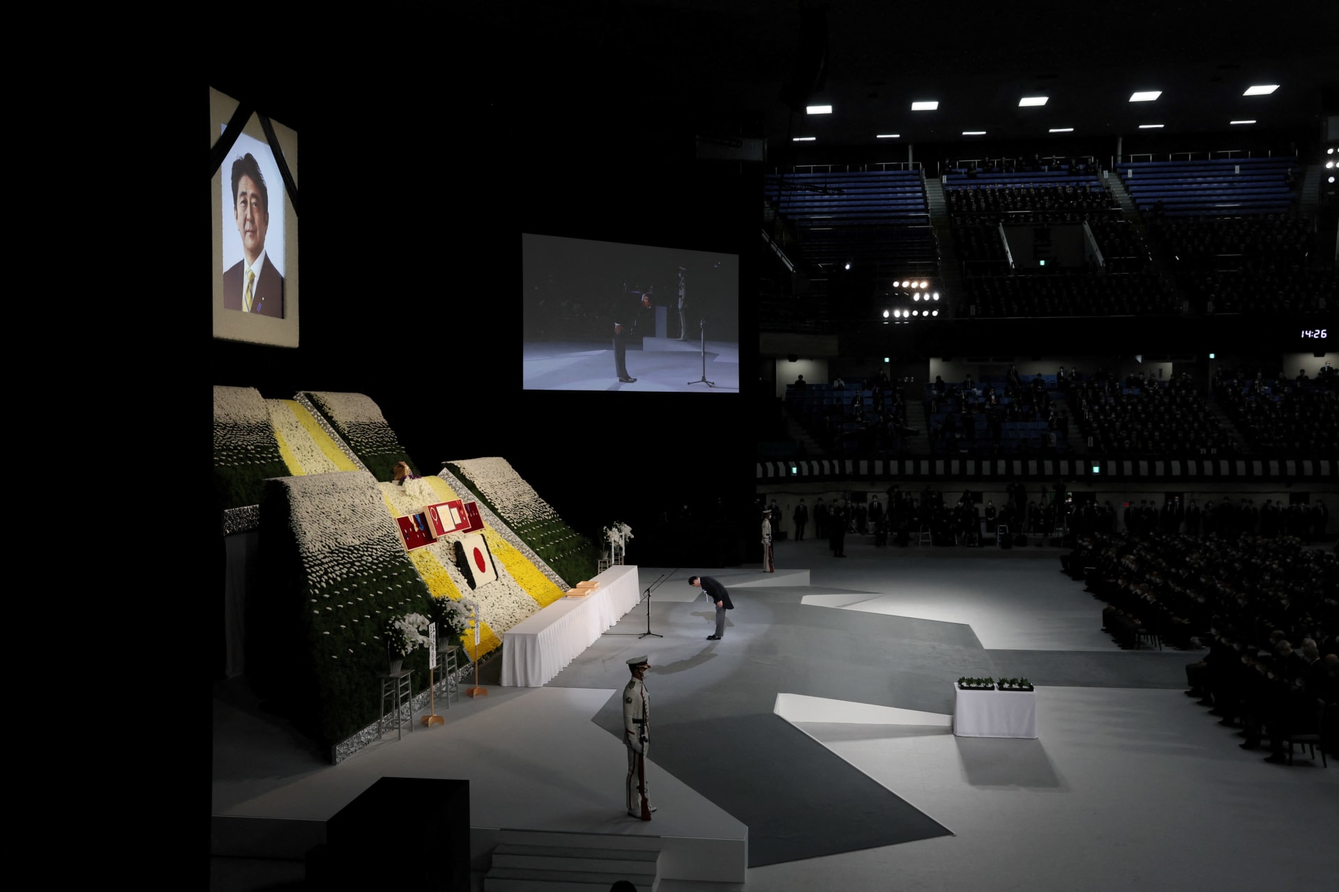 <p>Prime Minister of Japan Fumio Kishida attends the state funeral for slain former Prime Minister Shinzo Abe in Tokyo, Japan</p>
