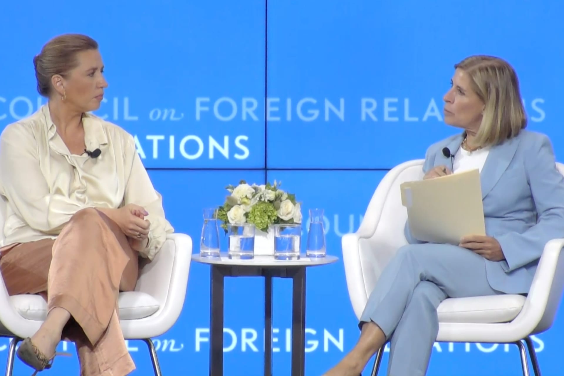 <p>Discussion with Danish Prime Minister Mette Frederiksen and Linda Robinson, Senior fellow for women and foreign policy at the Council on Foreign Relations (CFR).</p>
