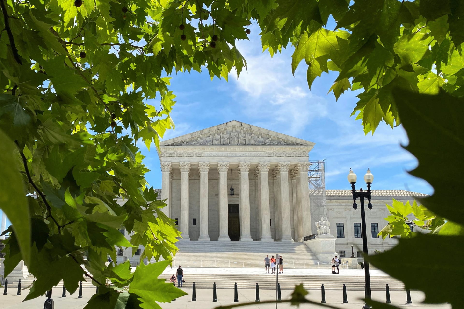 <p>A view of the facade of the U.S. Supreme Court building in Washington, DC.</p>
