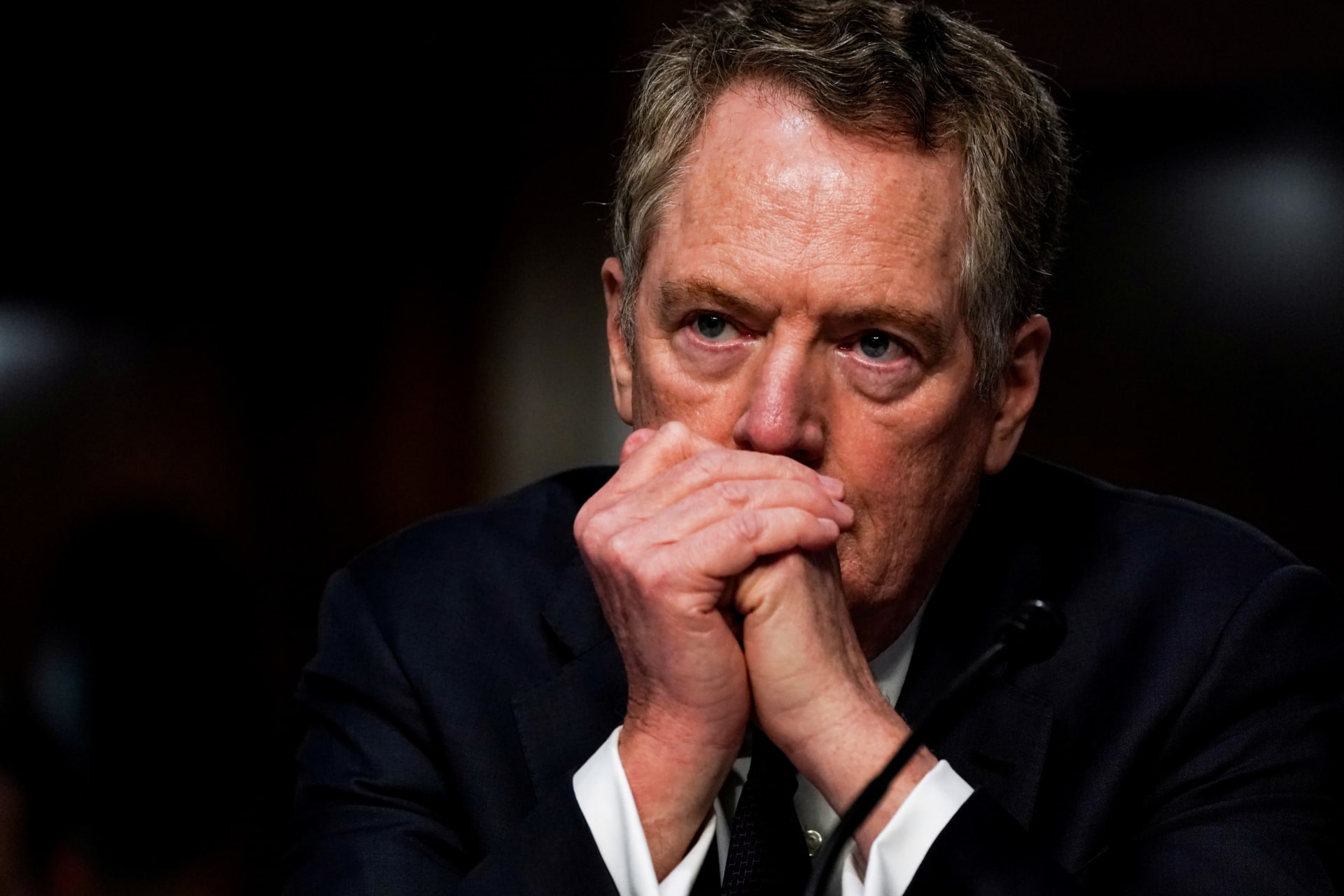 <p>U.S. Trade Representative Robert Lighthizer listens during a Senate Finance Committee hearing on President Donald Trump’s 2020 Trade Policy Agenda.</p>
