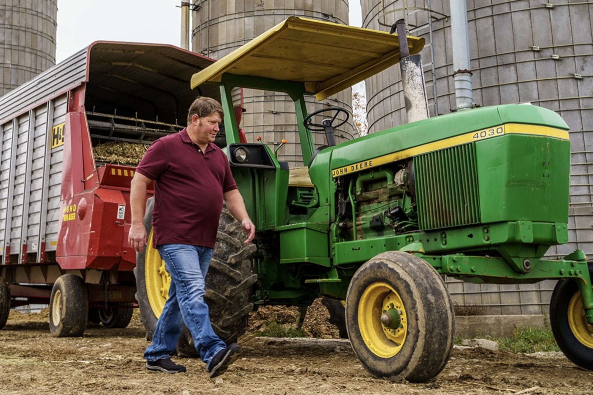 <p>Darin Von Ruden, the owner of the Von Ruden’s Organic Dairy Farm walks on his farm in Westby, Wisconsin.</p>
