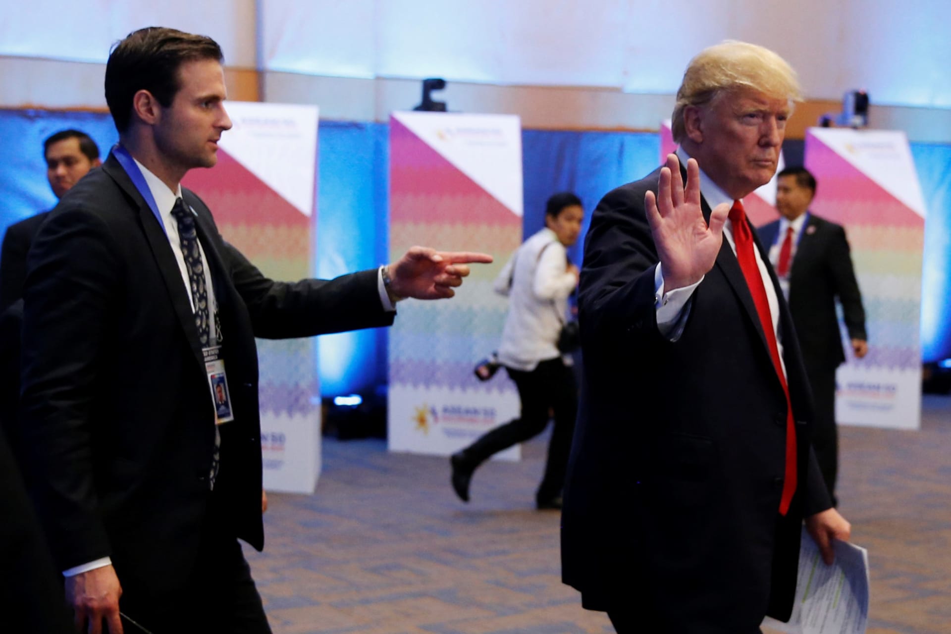 <p>Former U.S. President Donald Trump attends the 2017 U.S.-ASEAN Summit in Manila, Philippines.</p>

