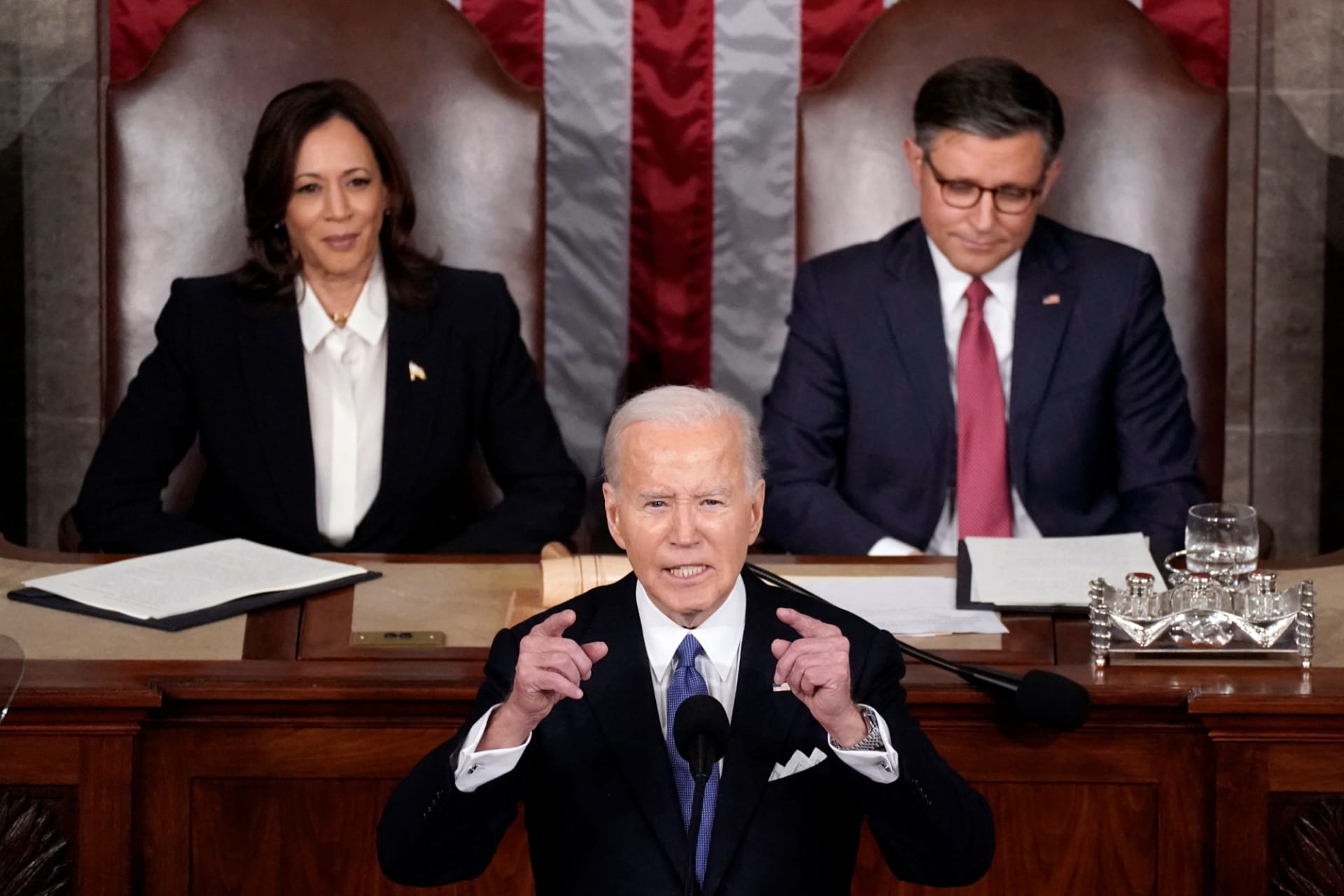 <p>President Joe Biden delivers the State of the Union address to a joint session of Congress in Washington, DC, on March 7, 2024. </p>
