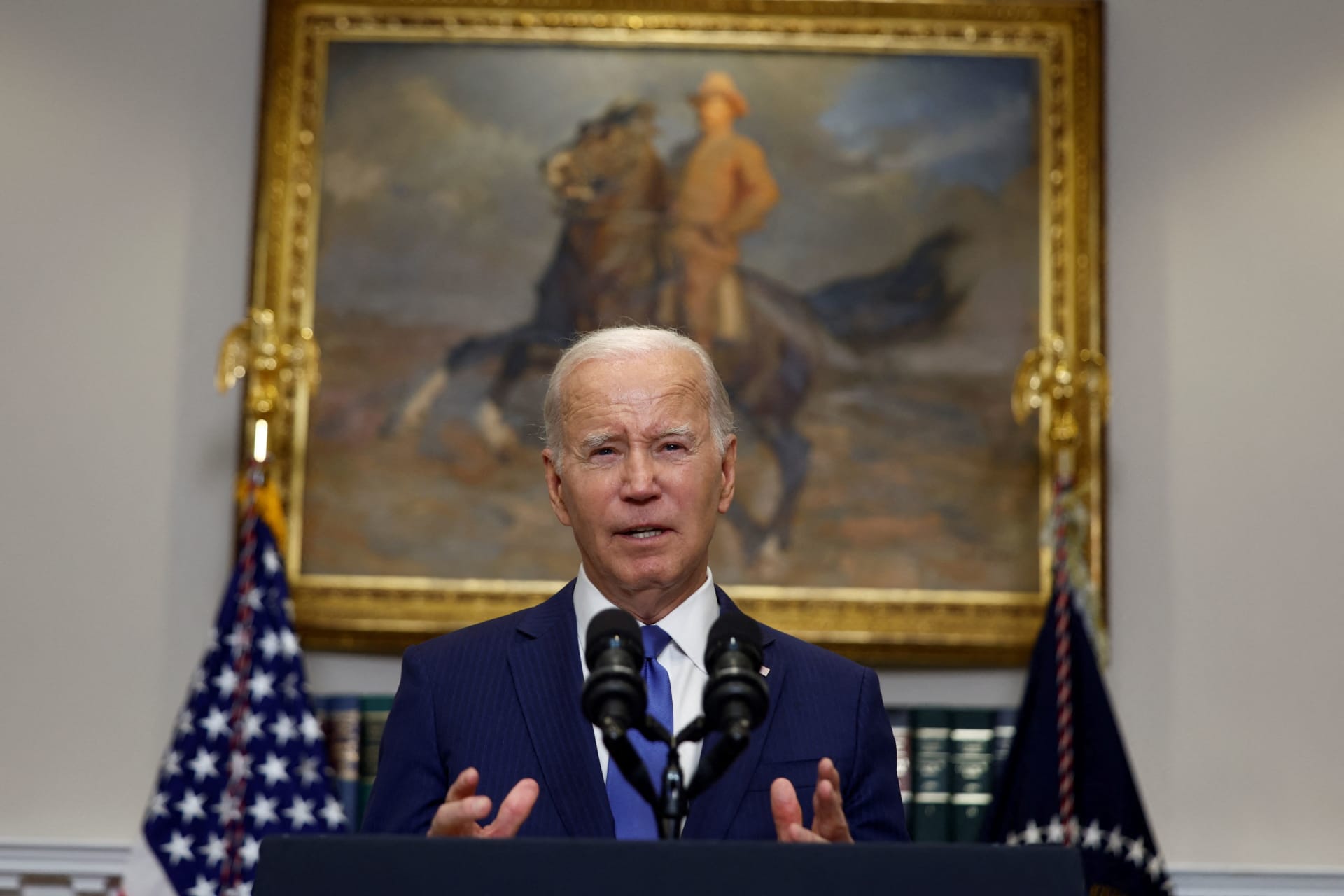 <p>U.S. President Joe Biden speaks at the White House about artificial intelligence on July 21, 2023.</p>

