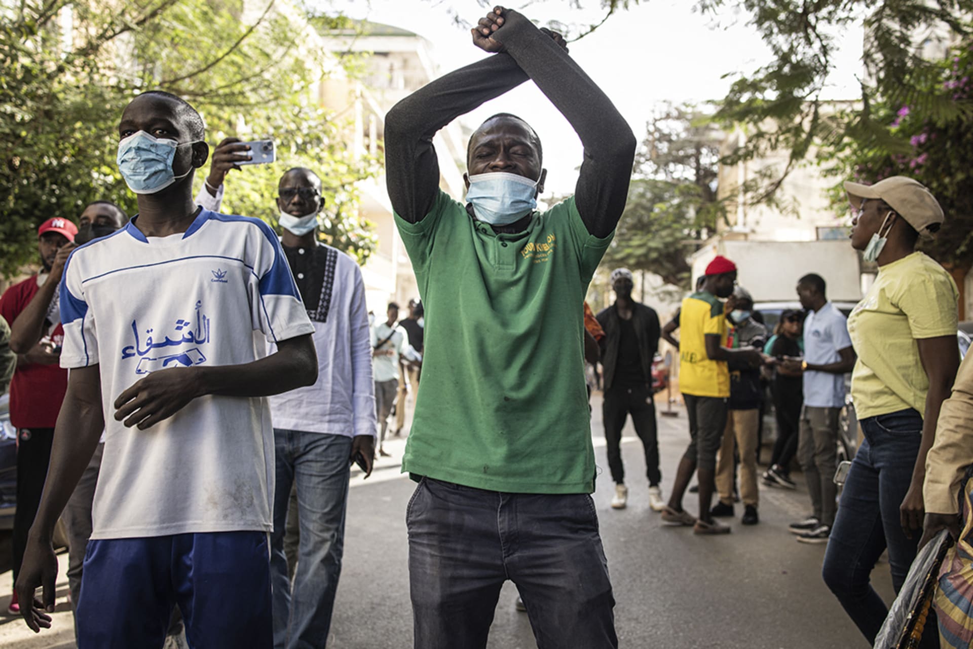 <p>Protesters gather outside the general assembly in Dakar, Senegal on February 5, 2024.</p>
