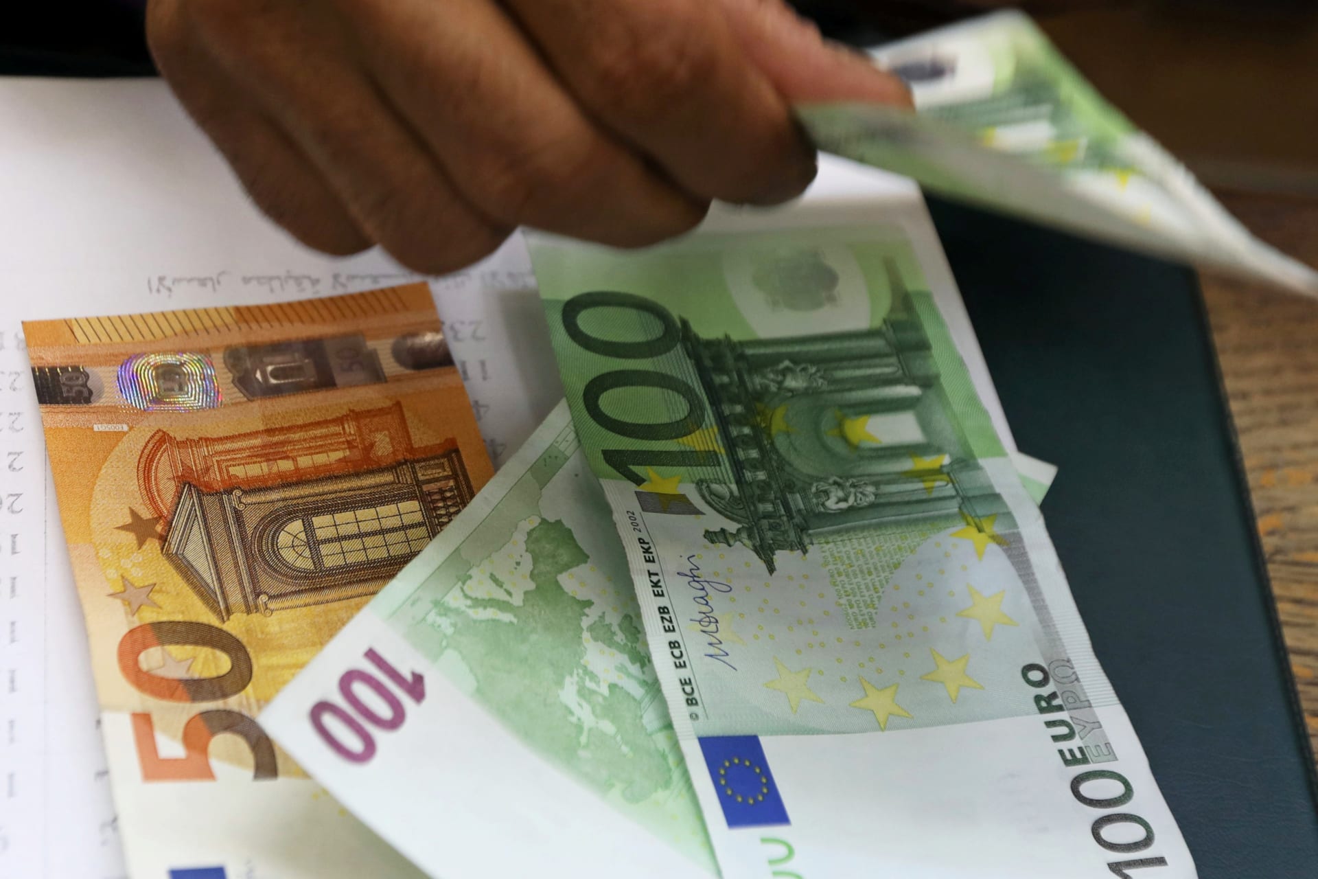 Euros at Exchange Desk