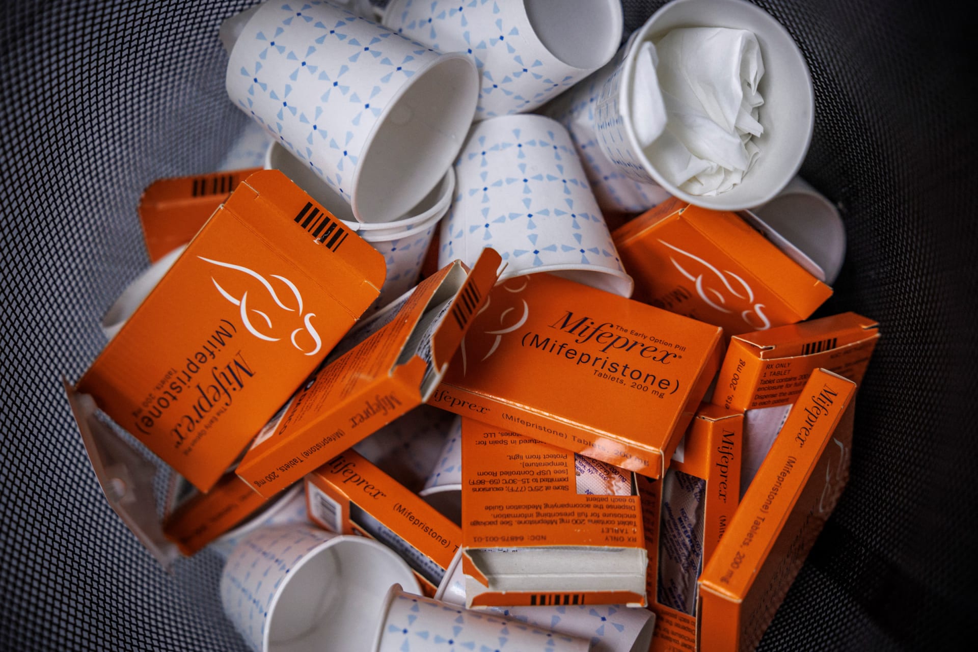 <p>Empty boxes of Mifepristone pills, the first drug used in a medication abortion, fill a trash can at Alamo Women’s Clinic in Albuquerque, New Mexico, U.S., January 11, 2023. </p>
