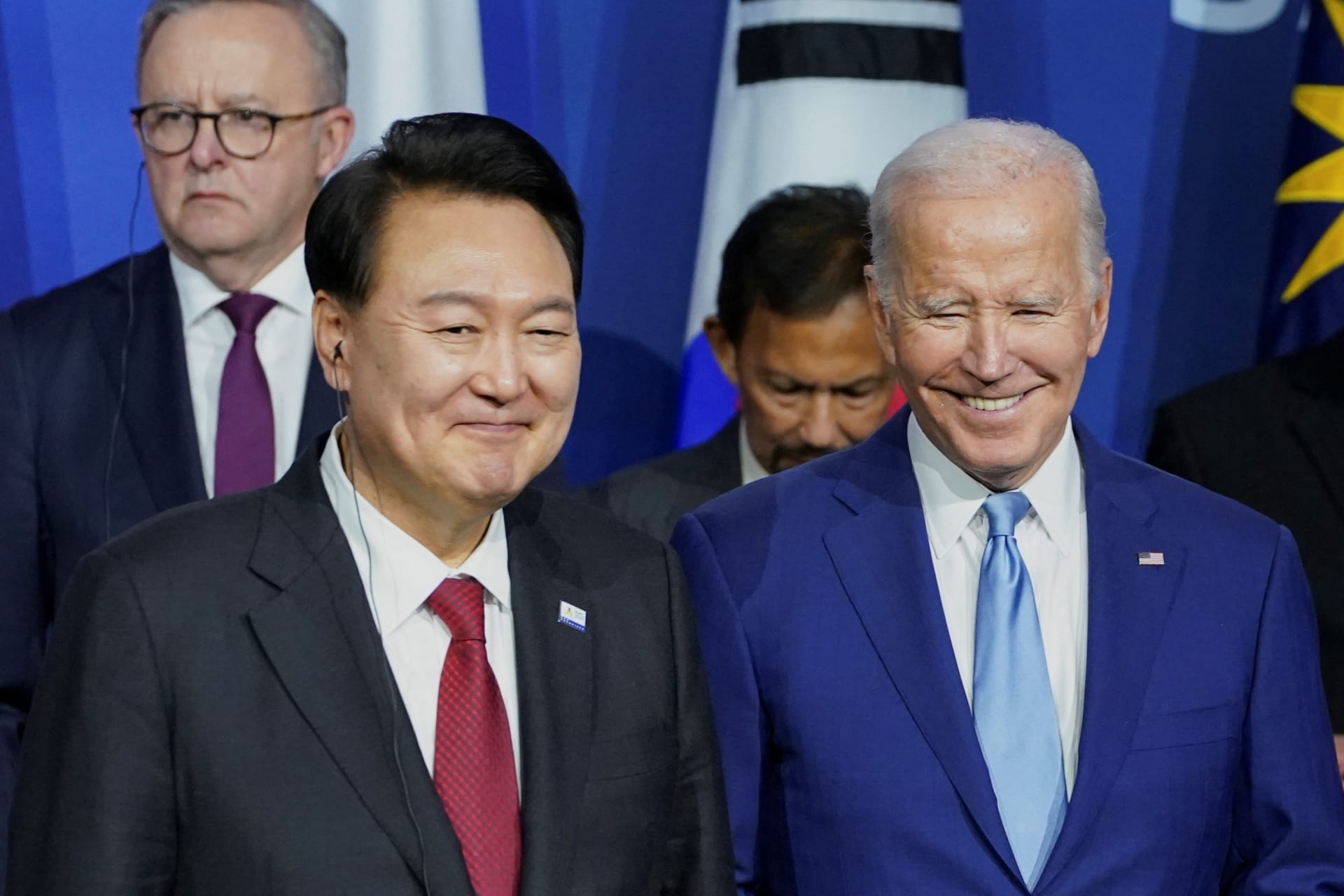 <p>U.S. President Joe Biden and South Korea’s President Yoon Suk Yeol at the Asia-Pacific Economic Cooperation summit in San Francisco on November 16, 2023.</p>
