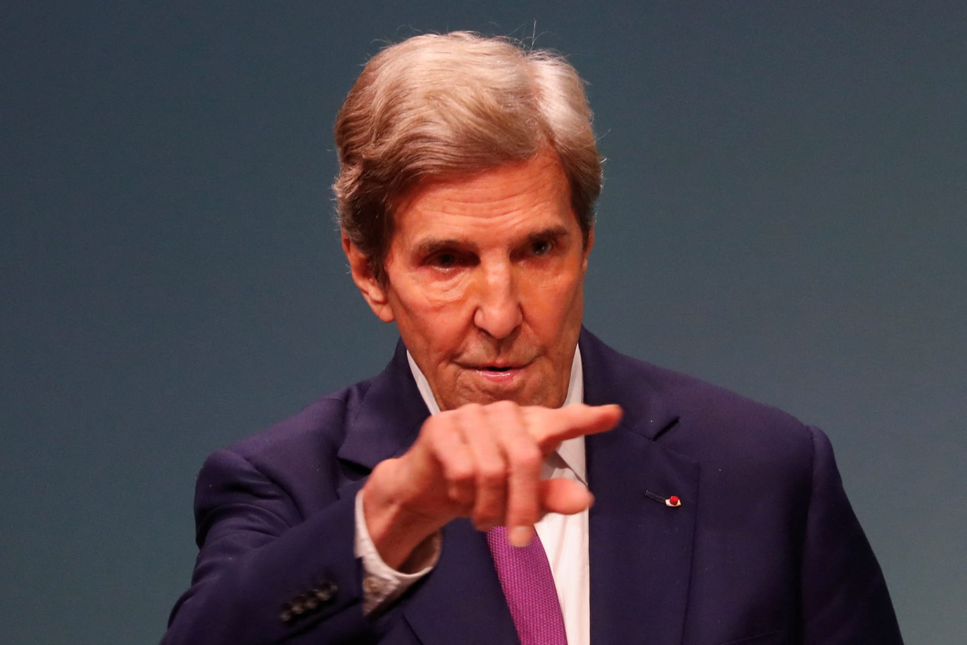 <p>U.S. Climate Envoy John Kerry takes questions during a news conference at COP 28 in Dubai</p>

