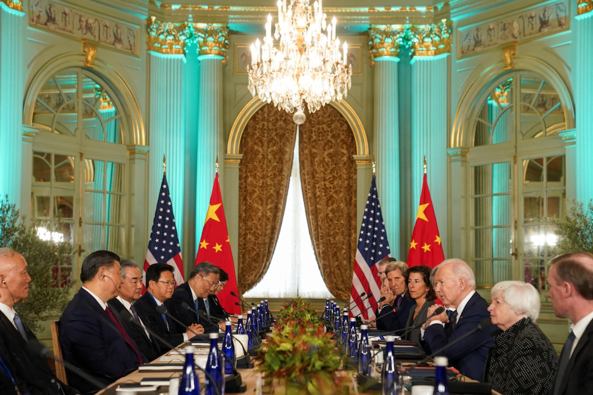 <p>U.S. President Joe Biden holds a bilateral meeting with Chinese President Xi Jinping at the Filoli Estate in Woodside, California.</p>

