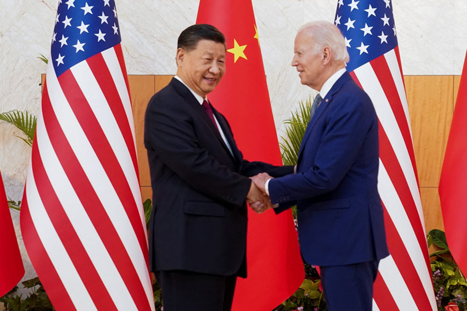 <p>U.S. President Joe Biden shakes hands with Chinese President Xi Jinping at the G20 summit in Bali, Indonesia, in 2022.</p>
