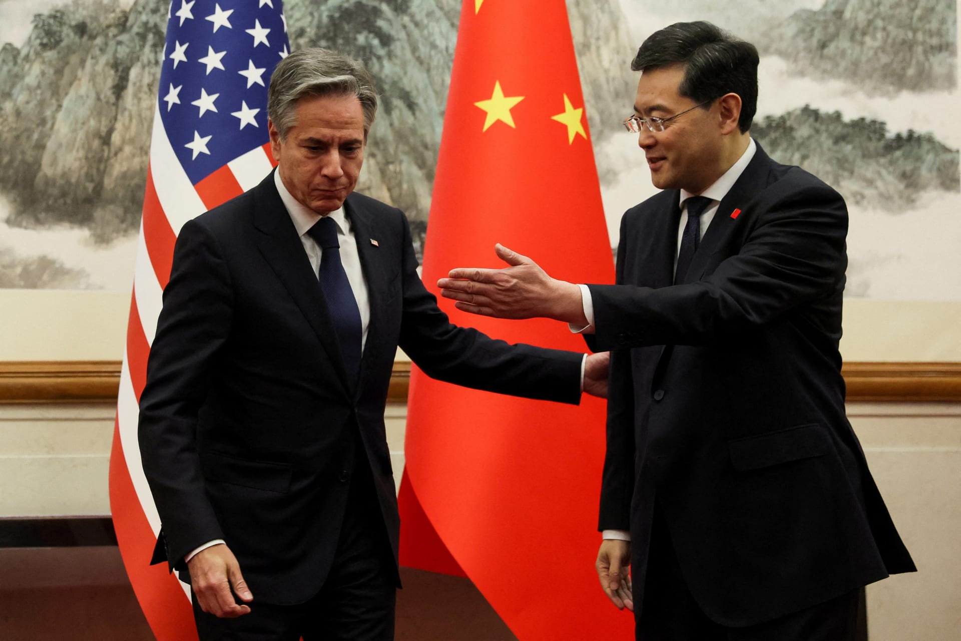 <p>U.S. Secretary of State Antony Blinken meets with China’s Foreign Minister Qin Gang at the Diaoyutai State Guesthouse in Beijing, China, on June 18, 2023, during one of Qin’s last engagements as Foreign Minister.</p>
