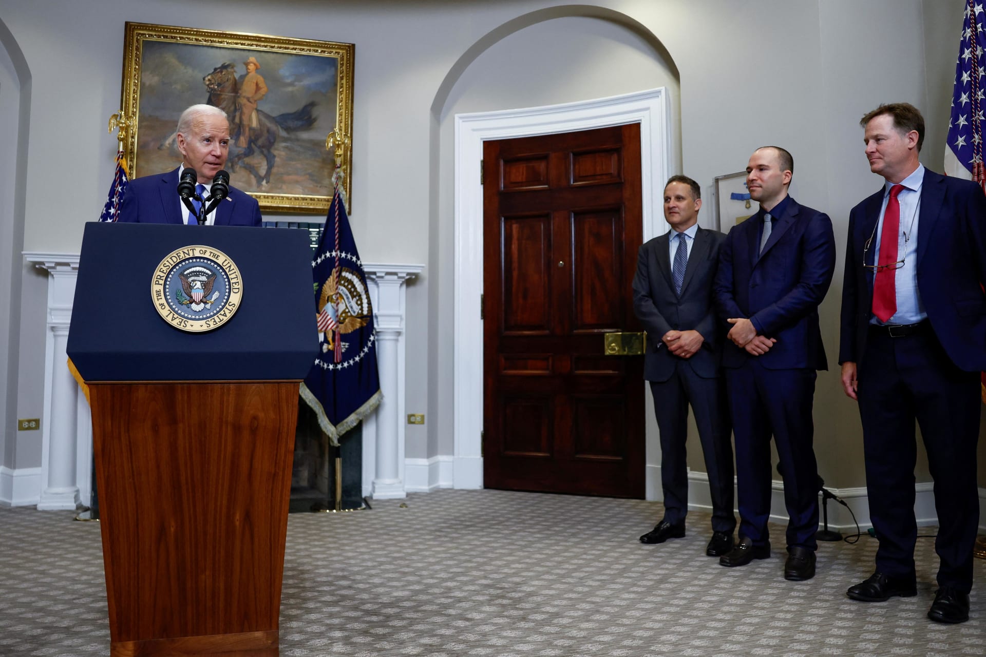 <p>U.S. President Joe Biden delivers remarks on artificial intelligence at the White House on July 21, 2023.</p>
