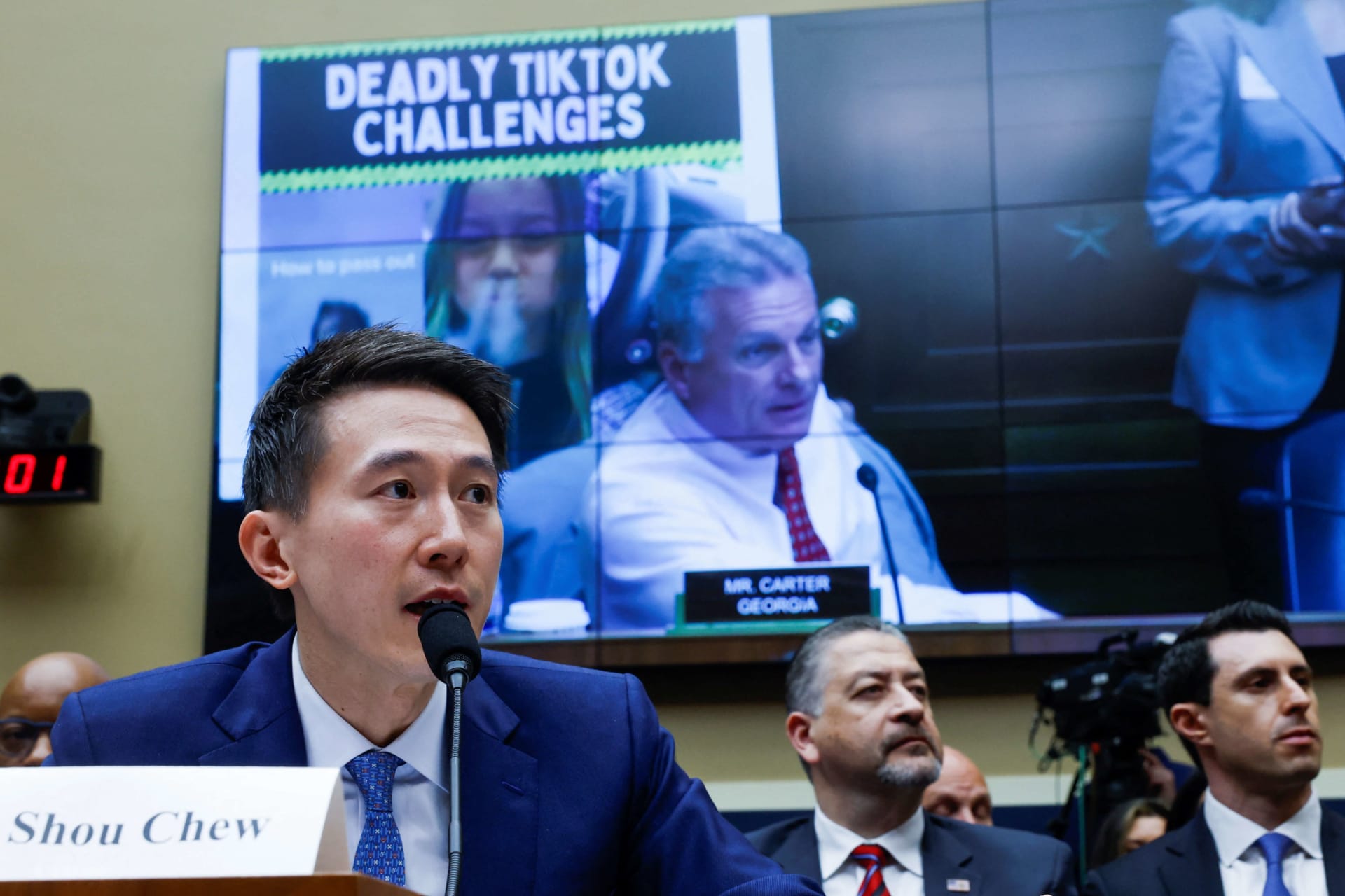 <p>TikTok Chief Executive Shou Zi Chew testifies before a House Energy and Commerce Committee hearing entitled “TikTok: How Congress Can Safeguard American Data Privacy and Protect Children From Online Harms,” in Washington DC, on March 23, 2023.</p>
