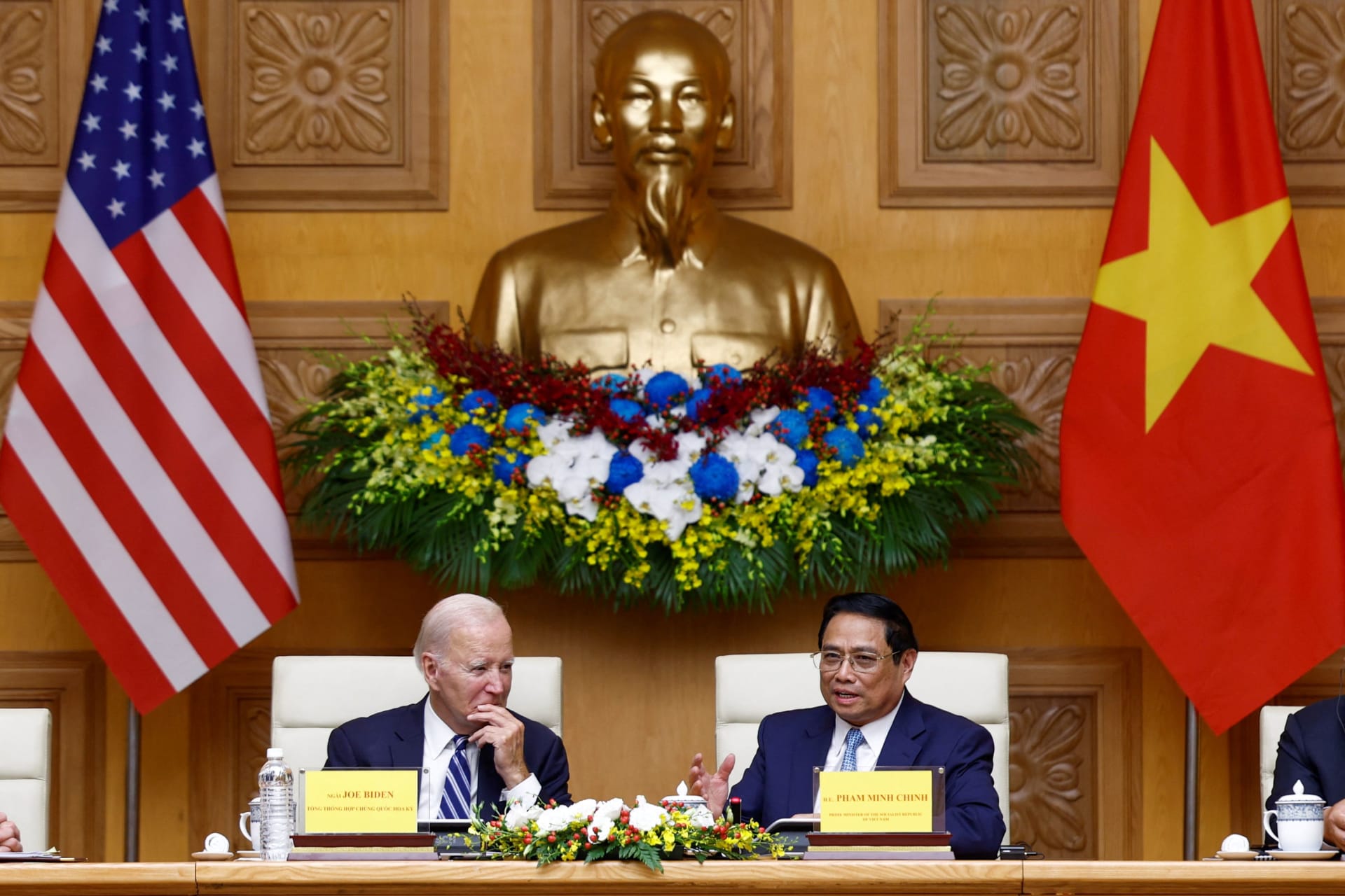 <p>U.S. President Joe Biden meets with Vietnam’s Prime Minister Pham Minh Chinh in Hanoi, Vietnam, on September 11, 2023.</p>
