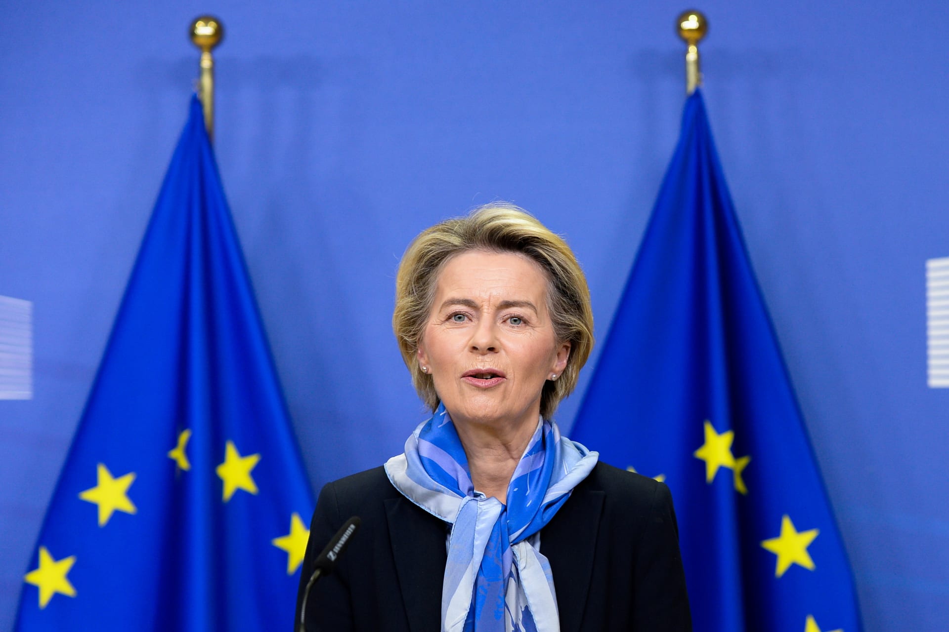 <p>European Commission President Ursula von der Leyen speaking in Brussels, Belgium, on December 21, 2020.</p>
