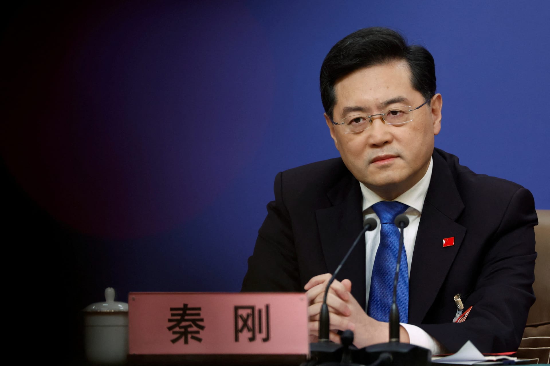 <p>Qin Gang attends a news conference on the sidelines of the National People’s Congress (NPC) in Beijing, China March 7, 2023.</p>
