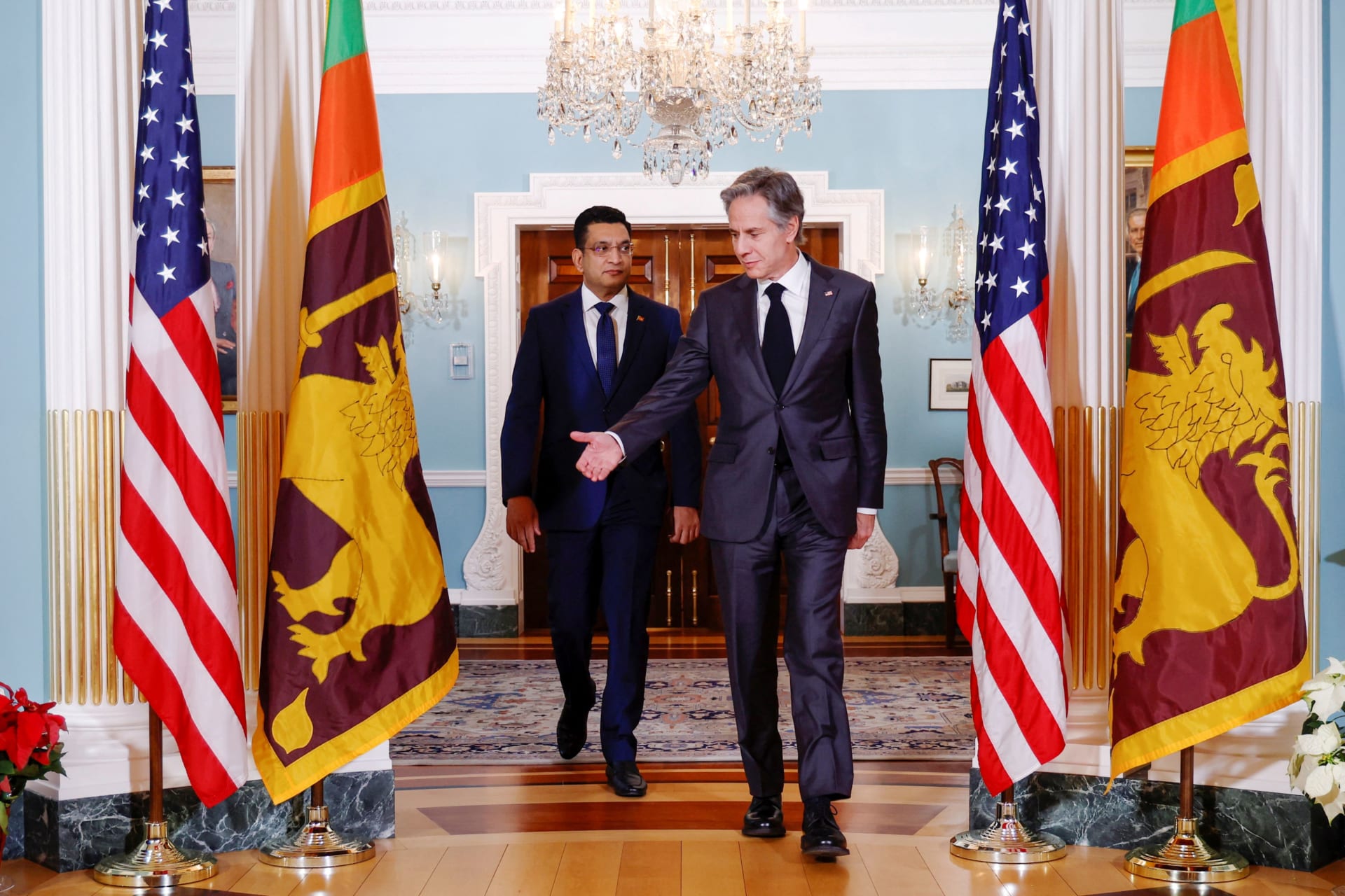 <p>U.S. Secretary of State Antony Blinken welcomes Sri Lanka’s Foreign Minister Ali Sabry for bilateral meetings at the State Department in Washington.</p>
