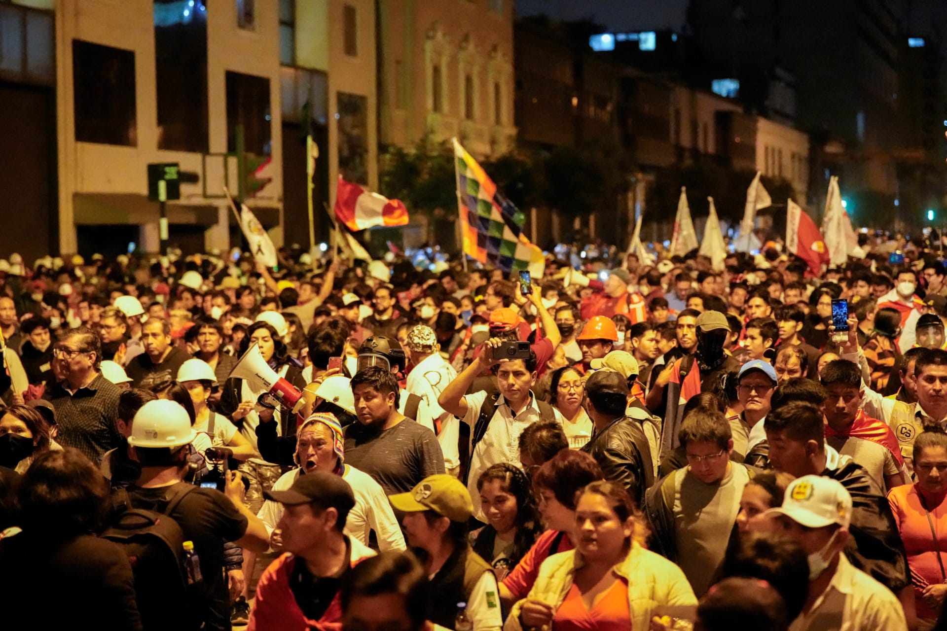 <p>Anti-government demonstrators take part in a protest against President Dina Boluarte in Lima, Peru on July 19, 2023.</p>
