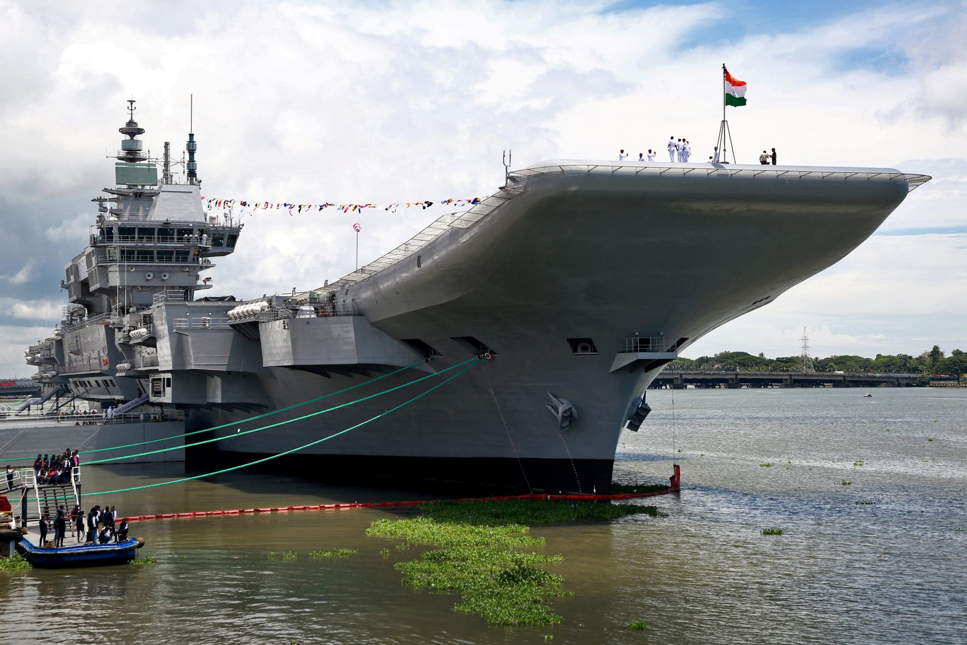 <p>The commissioning ceremony of India’s first home-built aircraft carrier, INS Vikrant, in Kochi.</p>
