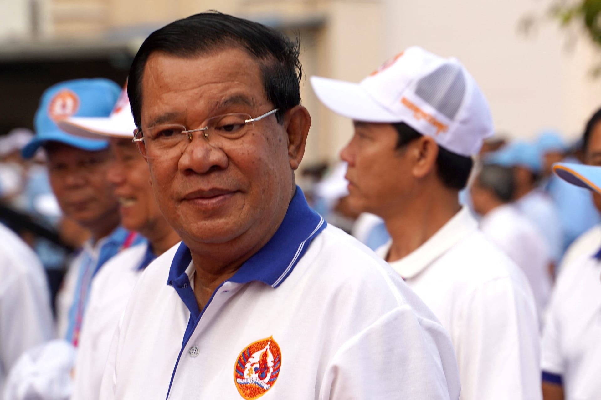 <p>Cambodia’s Prime Minister Hun Sen and president of the ruling Cambodian People’s Party (CPP) attends an election campaign for the upcoming national election in Phnom Penh, Cambodia, on July 1, 2023.</p>
