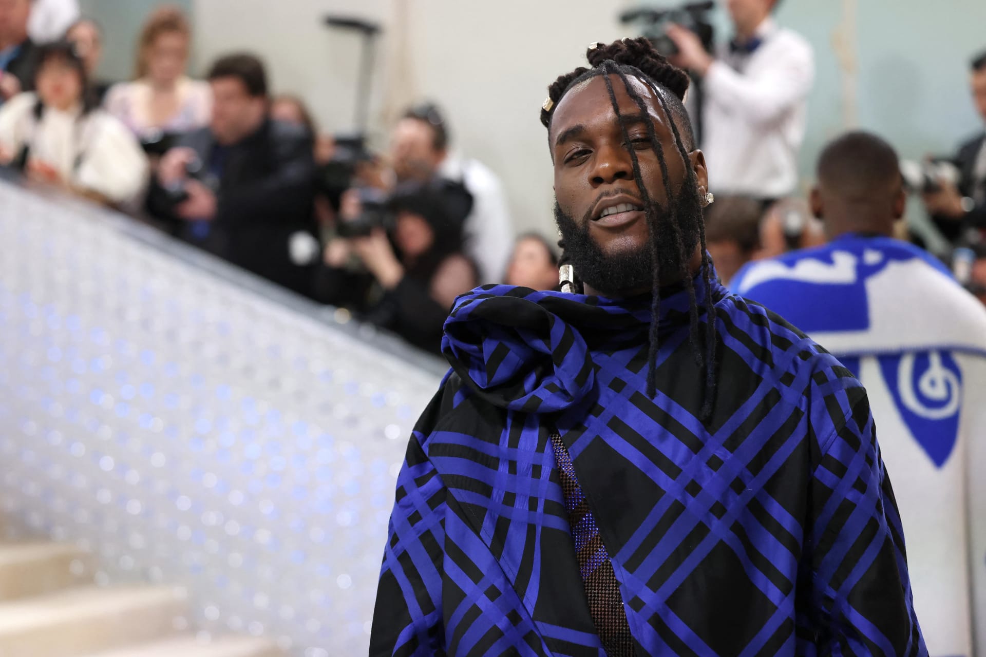 <p>Burna Boy poses at the Met Gala, an annual fundraising gala held for the benefit of the Metropolitan Museum of Art’s Costume Institute in New York City on May 1, 2023. </p>
