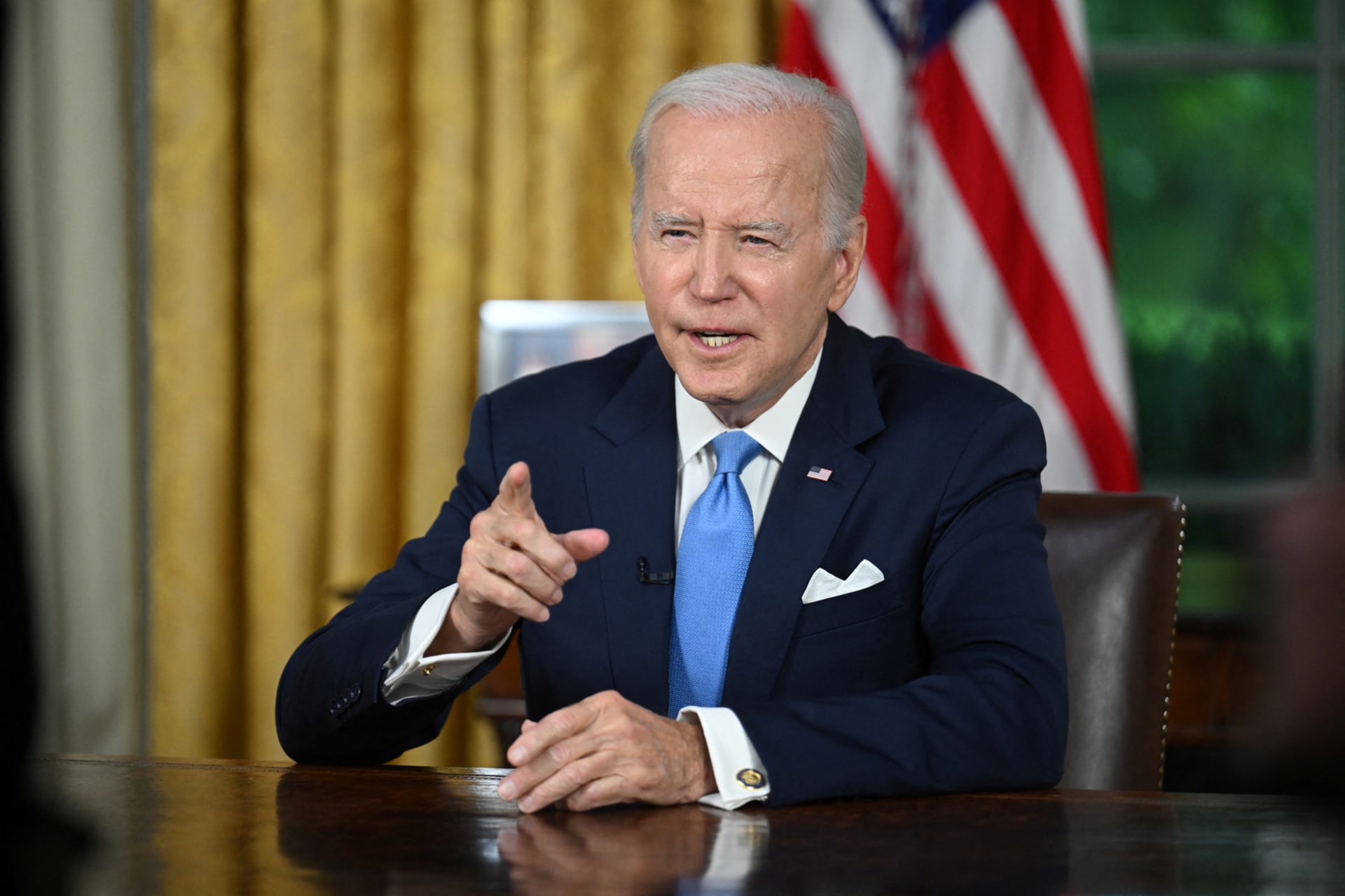<p>U.S. President Joe Biden addresses the nation after he signed the bipartisan legislation that lifted the nation’s debt ceiling of $31.4 trillion. </p>
