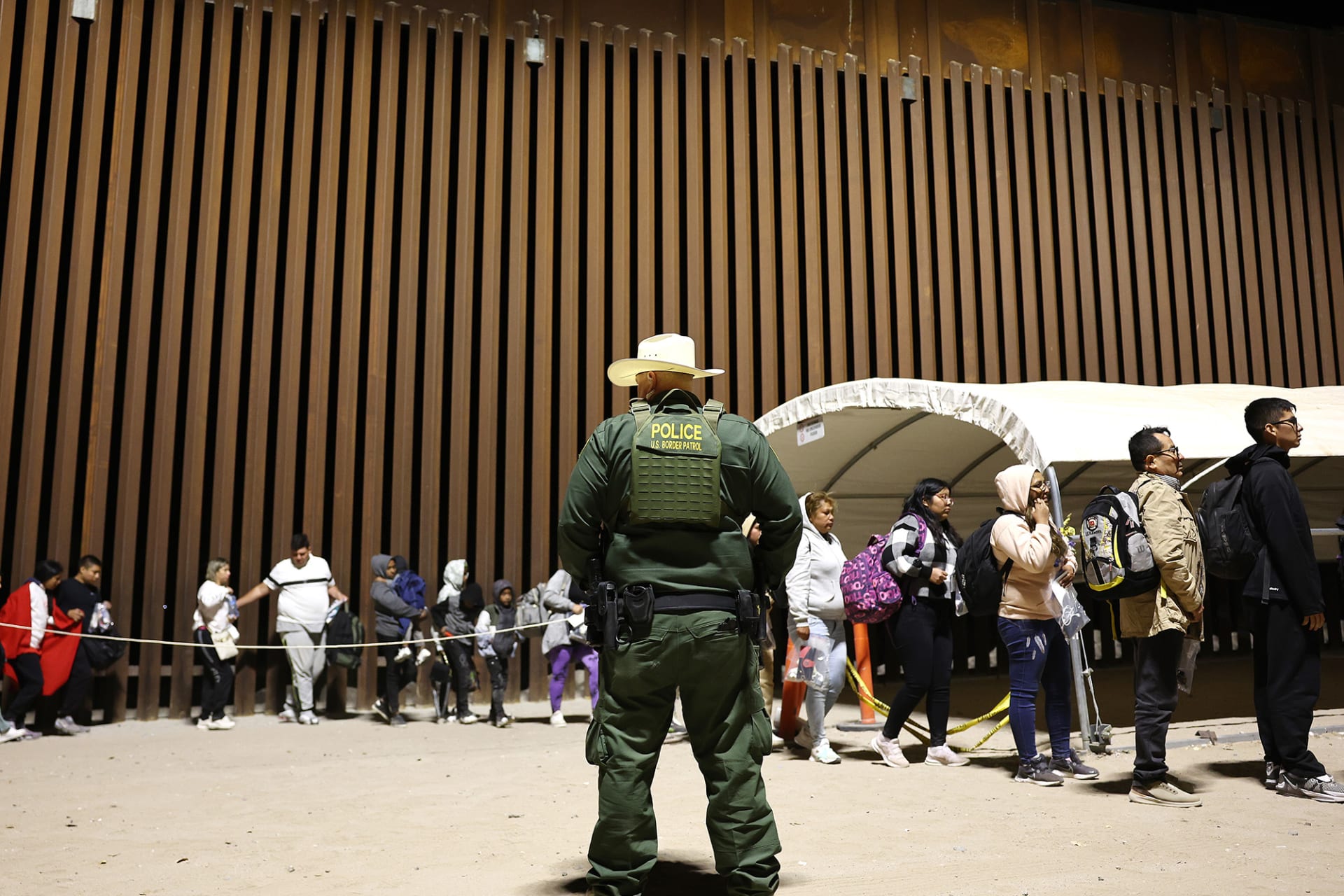 <p>U.S. Border Patrol processes migrants seeking asylum in Yuma, Arizona.</p>
