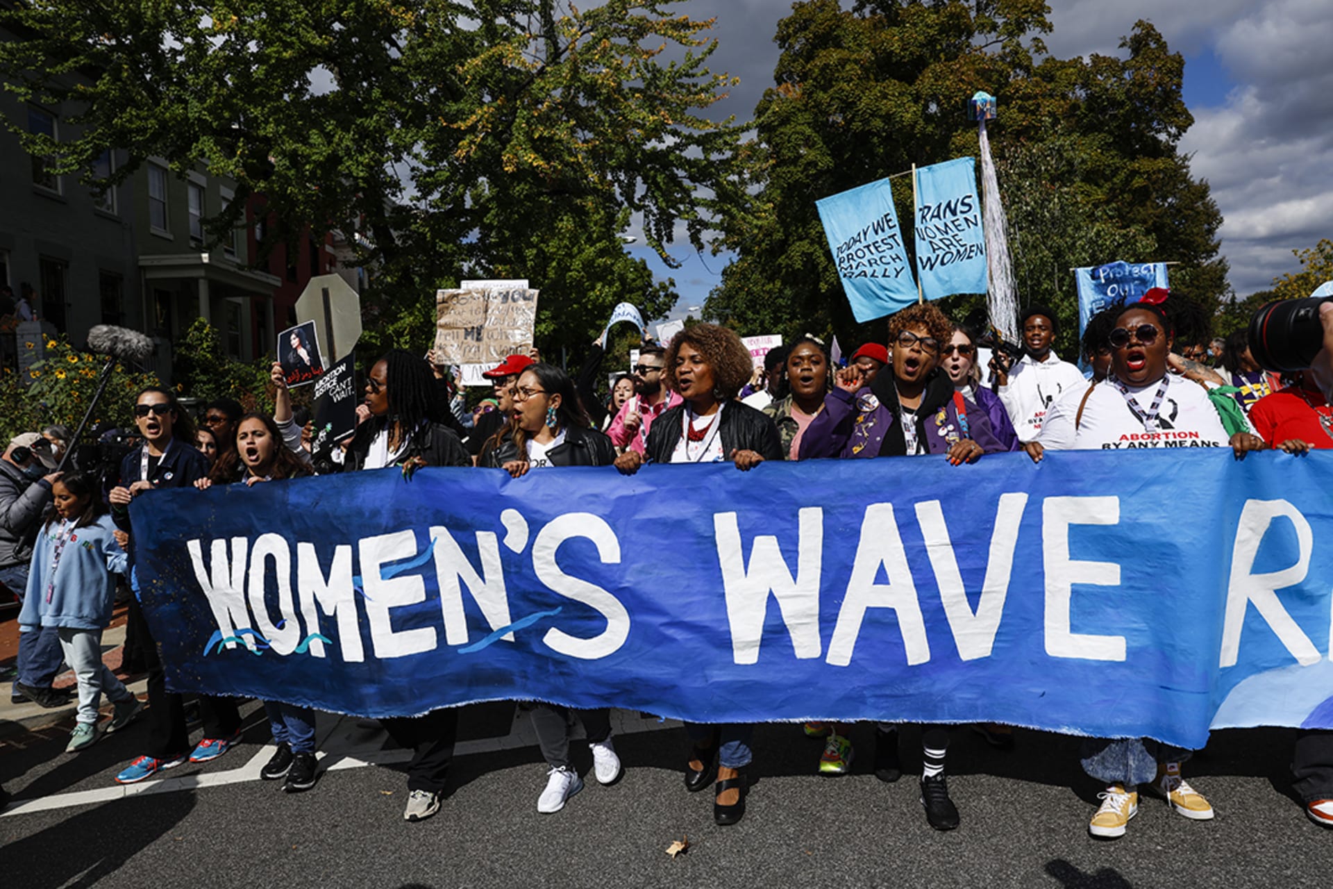 <p>Protesters march to the U.S. Capitol Building during a rally, part of a national weekend of action in support of reproductive rights in Washington DC, on October 8, 2022.</p>

