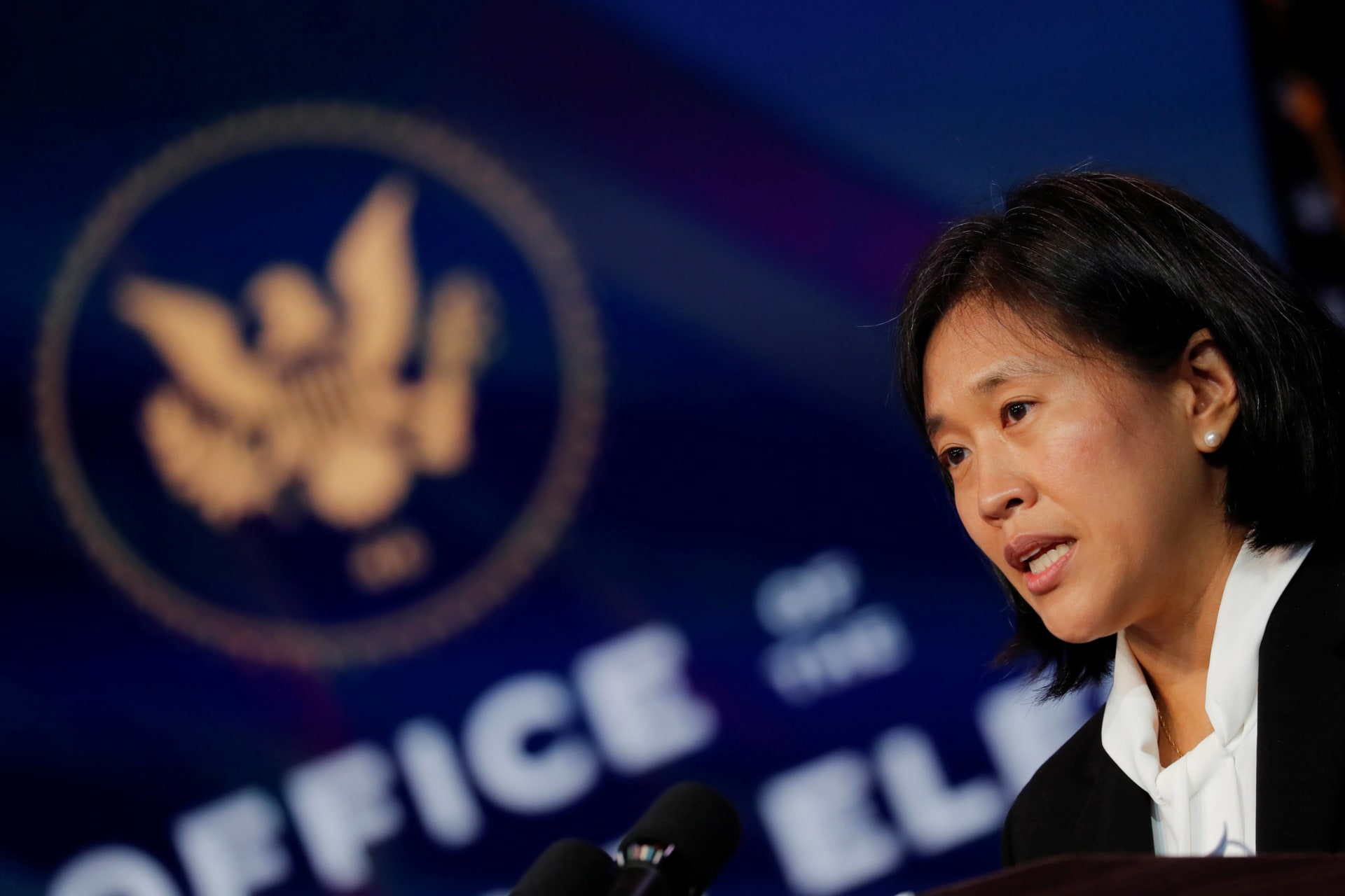 <p>Katherine Tai after she was nominated by President Biden for the role of U.S. Trade Representative (USTR)</p>