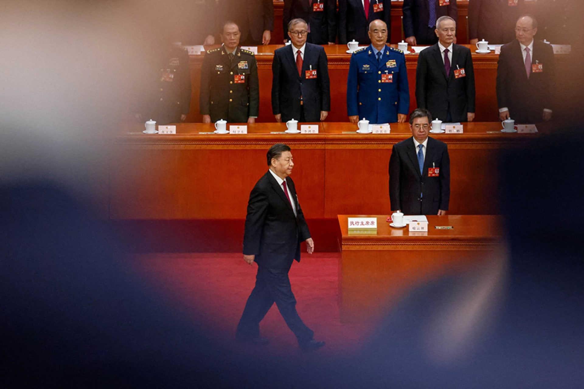 <p>Chinese President Xi Jinping prepares to take his oath during the Third Plenary Session of the National People’s Congress.</p>
