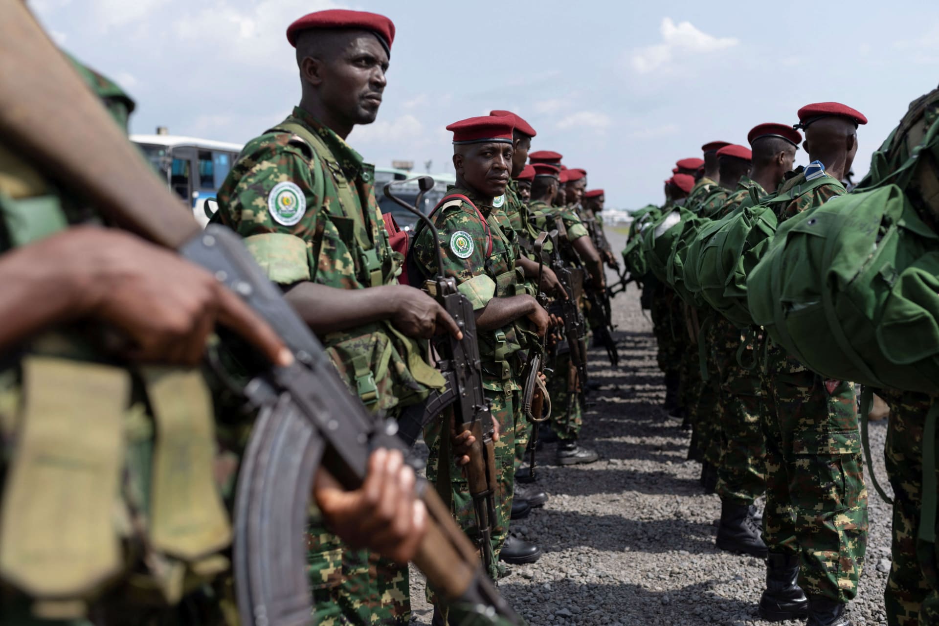 <p>Members of Burundi’s National Defence Force, part of the troops of the East African Community Regional Force, arrive to their deployment as part of a regional military operation, in Goma, Democratic Republic of Congo on March 5, 2023.</p>
