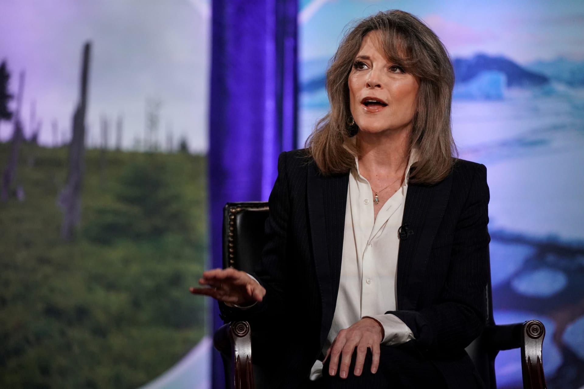 <p>Marianne Williamson participates in the “Climate Forum 2020,” at Georgetown University on September 19, 2019.</p>
