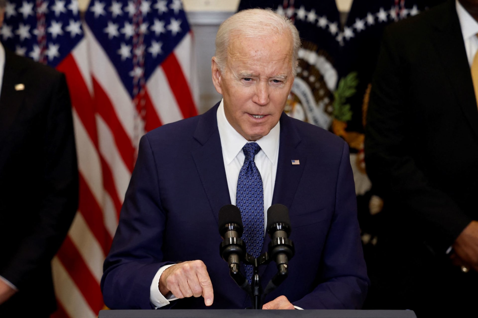 <p>U.S. President Biden speaks about continued support for Ukraine at the White House in Washington.</p>
