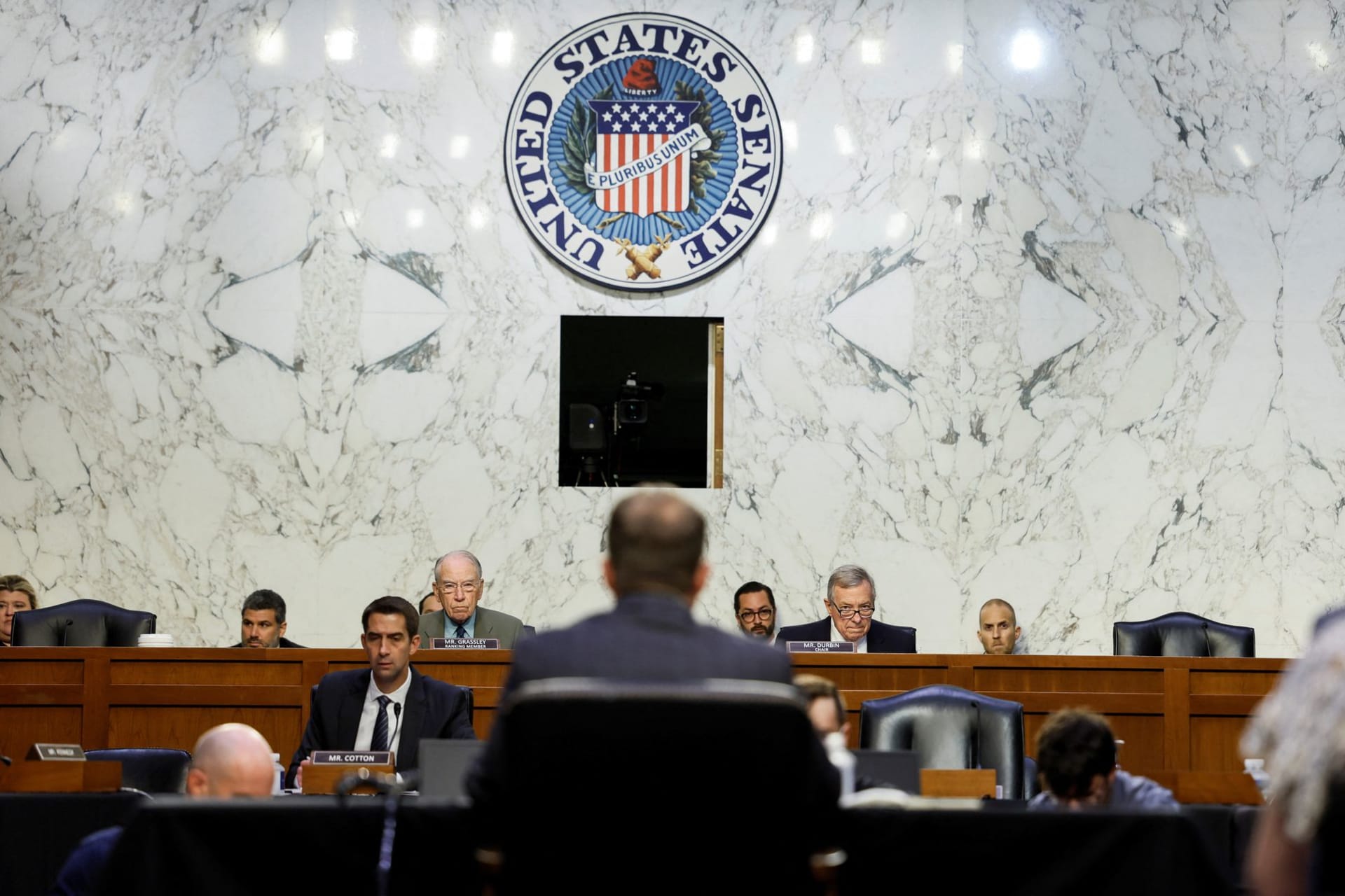<p>Twitter’s former security chief, Peter “Mudge” Zatko testifies in front of a Senate Judiciary Committee hearing on a whistleblower complaint Zatko had made earlier that year.</p>
